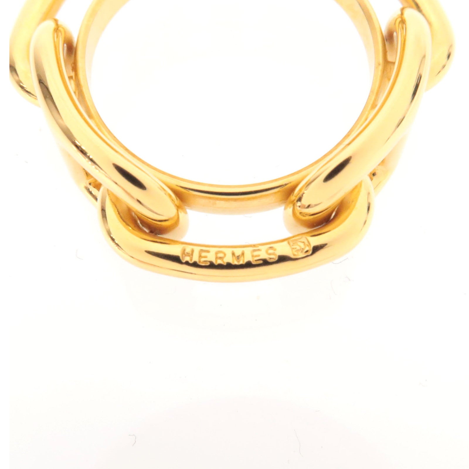HERMES Chaine D'Ancre Scarf Ring Gold● Color