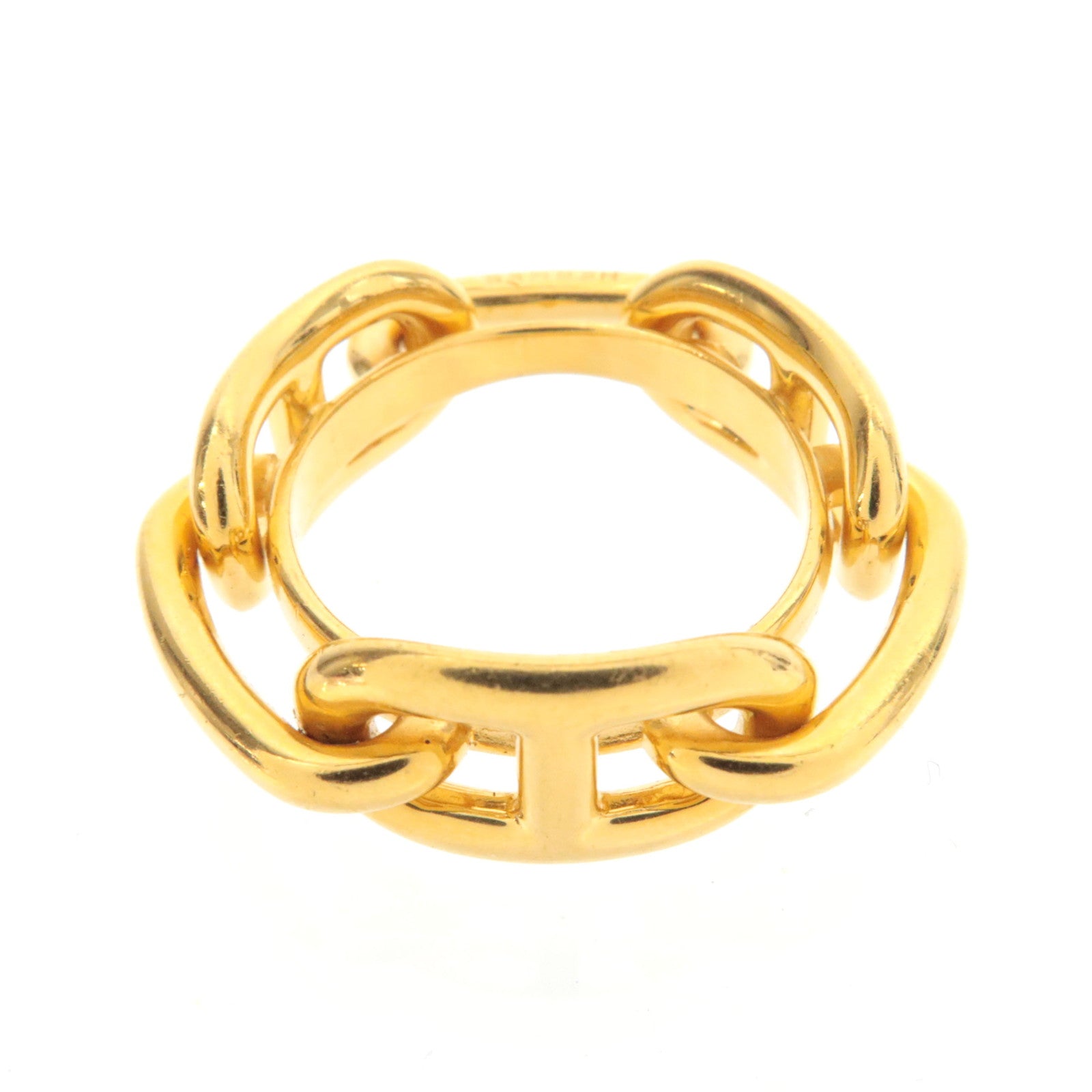 HERMES Chaine D'Ancre Scarf Ring Gold Color89130