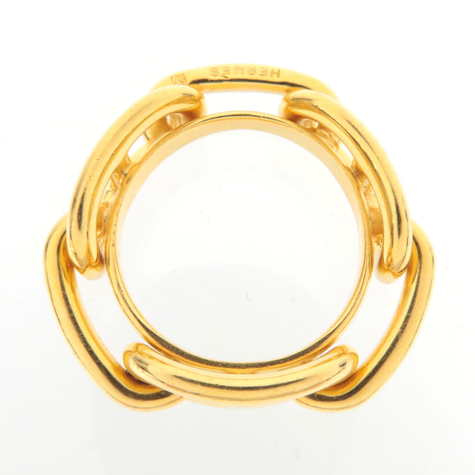 HERMES Chaine D'Ancre Scarf Ring Gold● Color