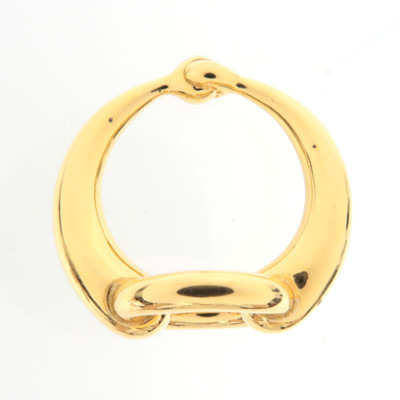 HERMES Mors Scarf Ring Gold Color