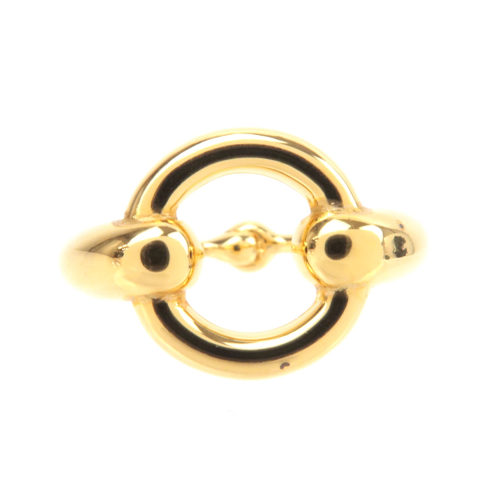 HERMES Mors Scarf Ring Gold Color
