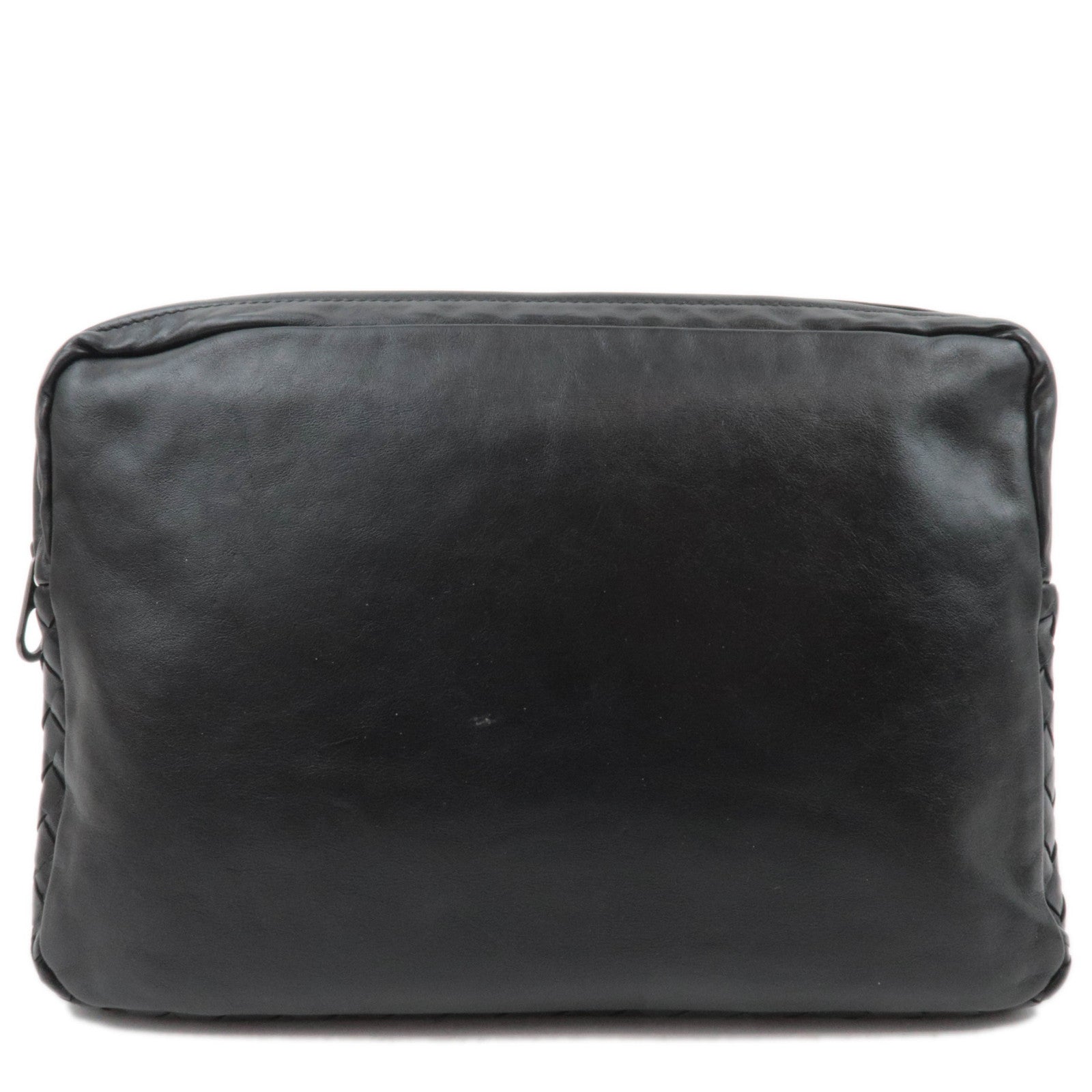 BOTTEGA VENETA Intrecciato Leather Clutch Bag Black89143