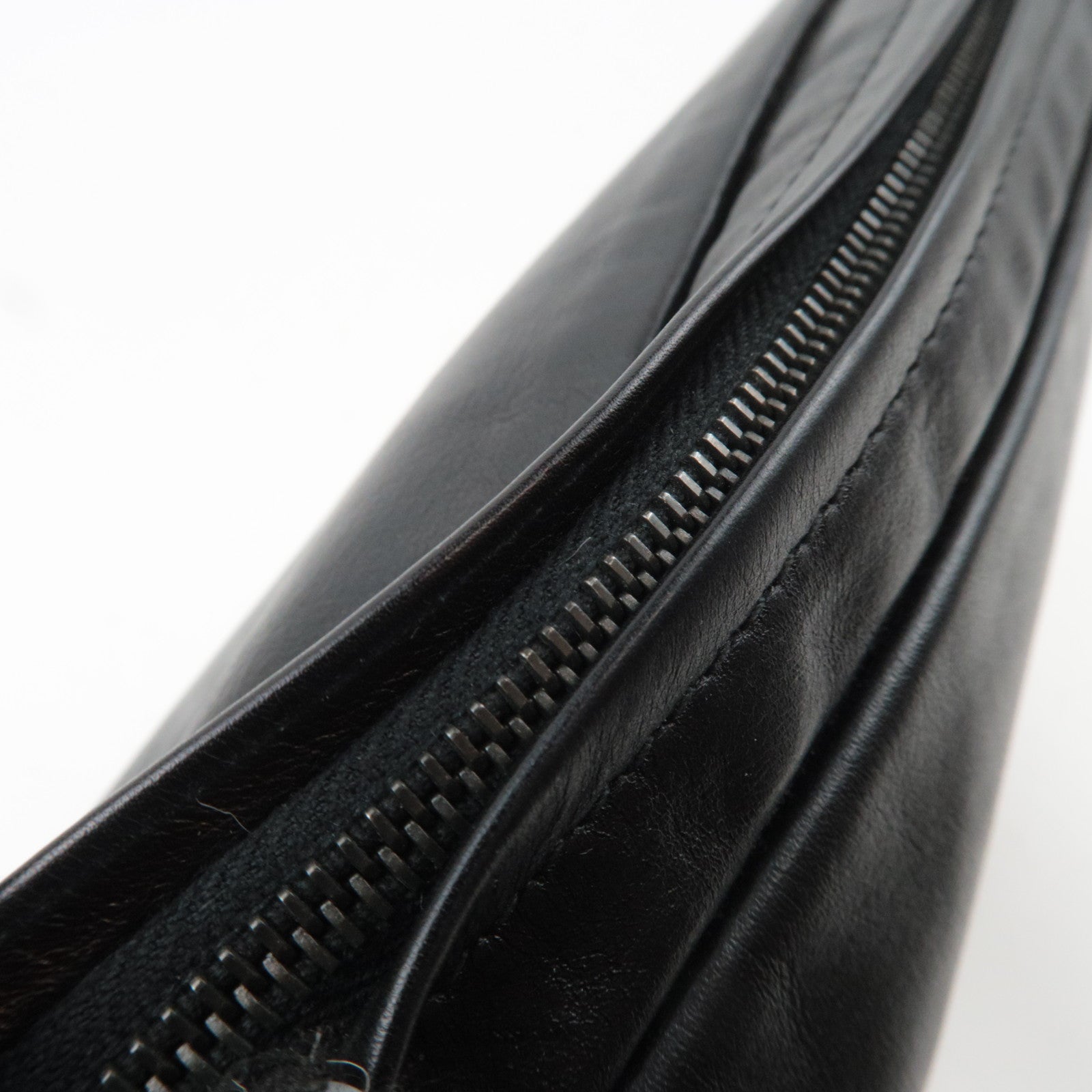 BOTTEGA VENETA Intrecciato Leather Clutch Bag Black