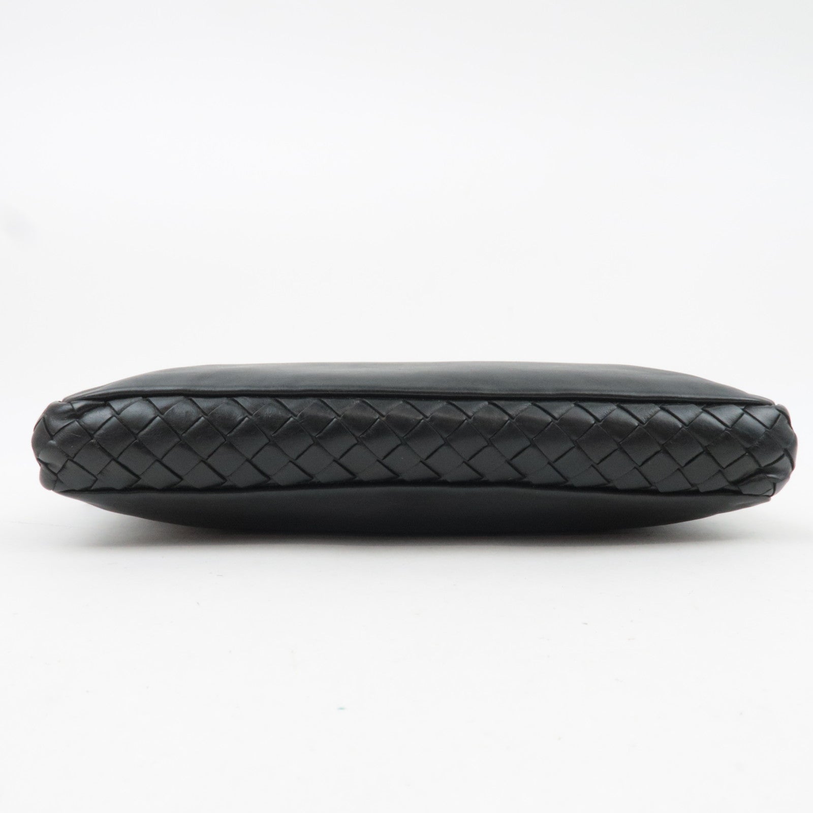 BOTTEGA VENETA Intrecciato Leather Clutch Bag Black