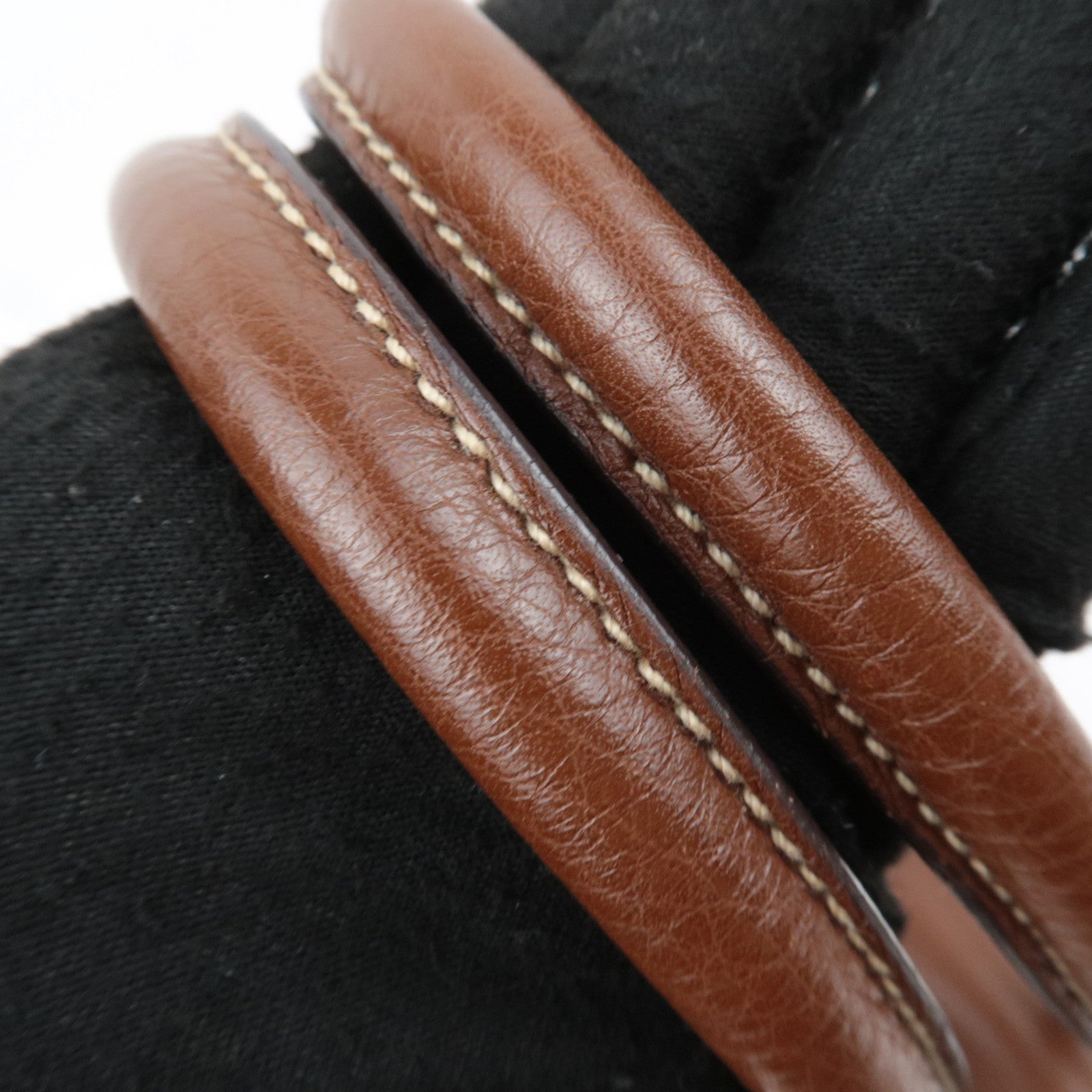 PRADA Leather Shoulder Bag Brown BR2978