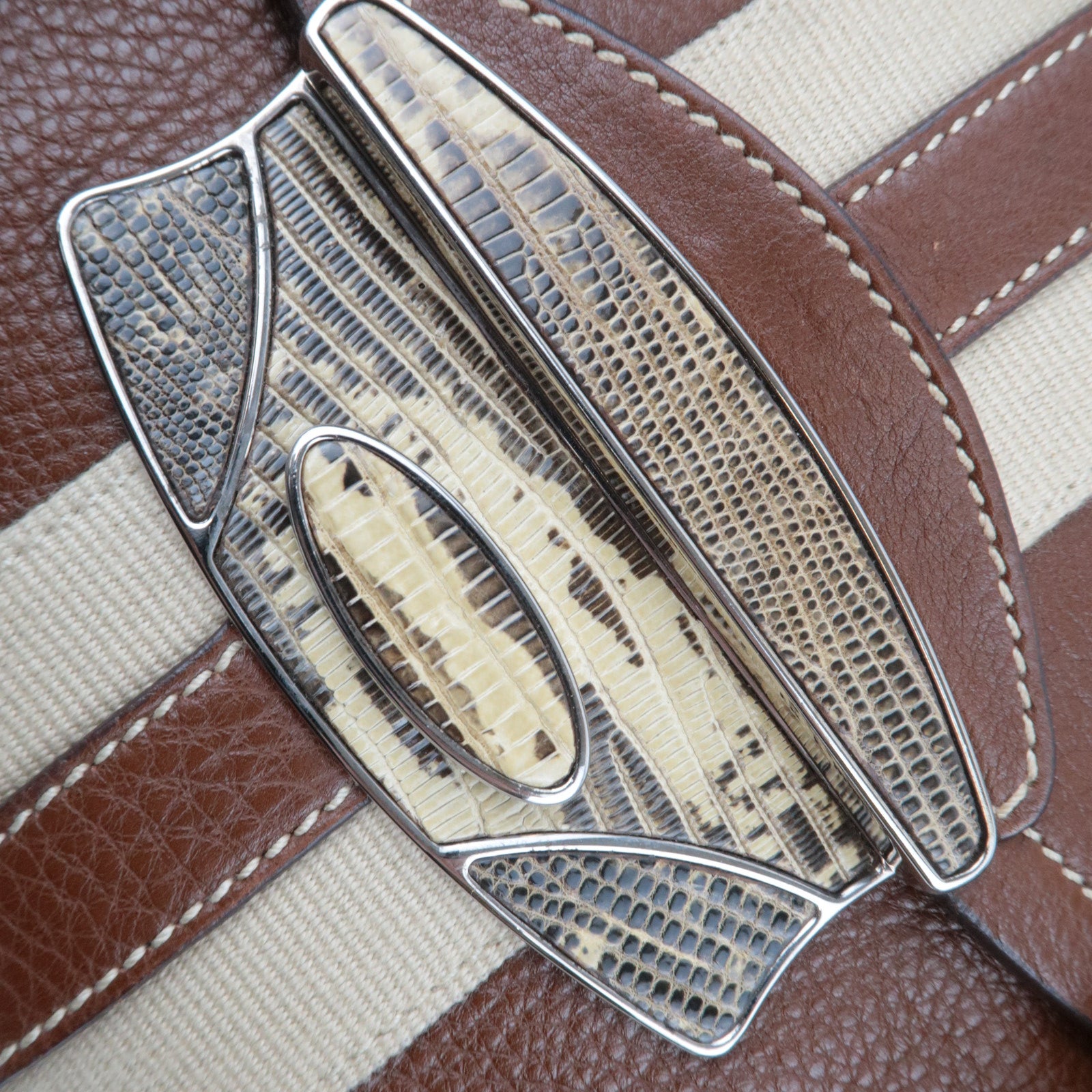 PRADA Leather Shoulder Bag Brown BR2978