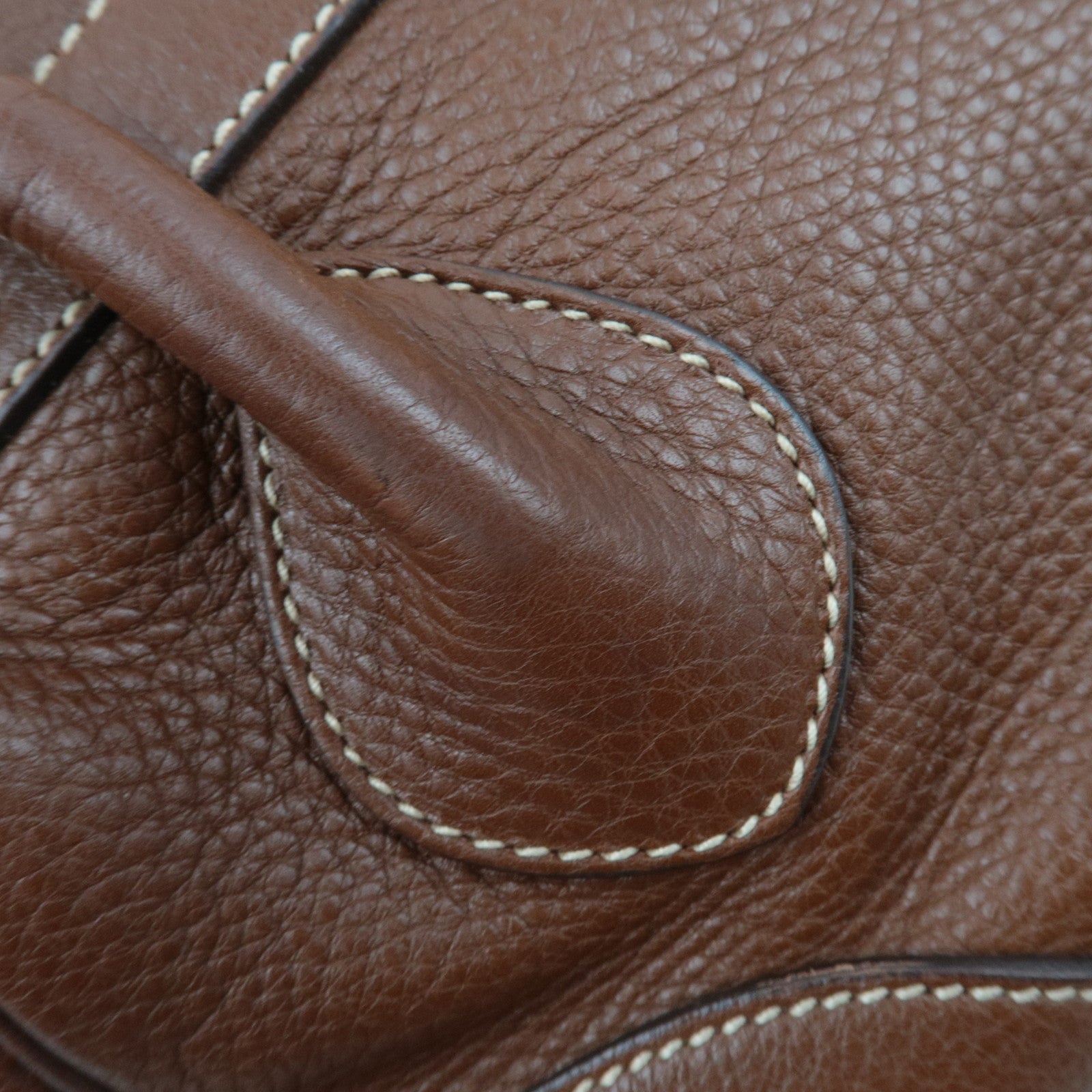 PRADA Leather Shoulder Bag Brown BR2978