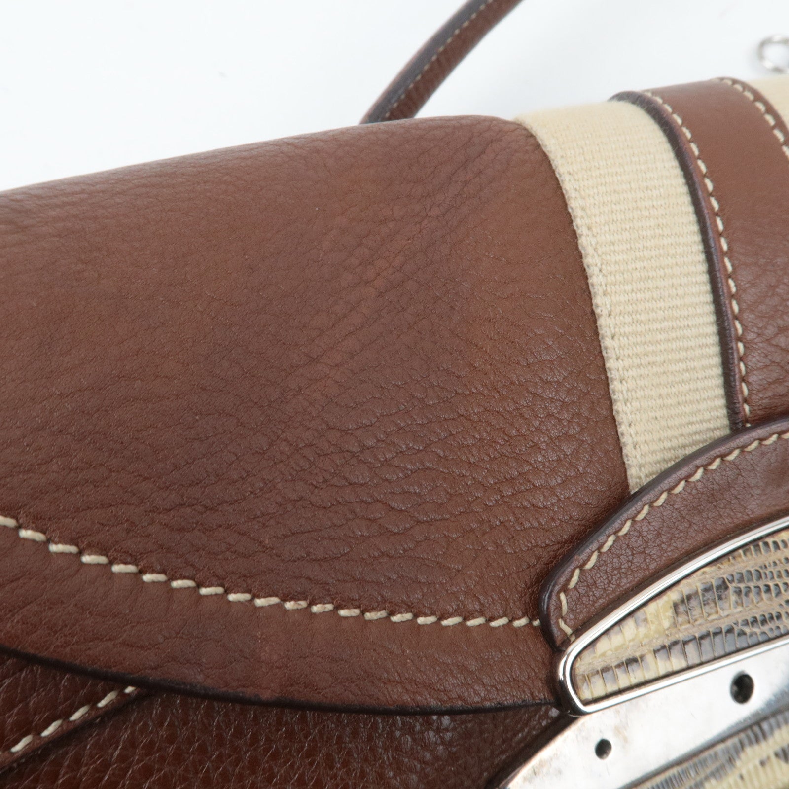 PRADA Leather Shoulder Bag Brown BR2978