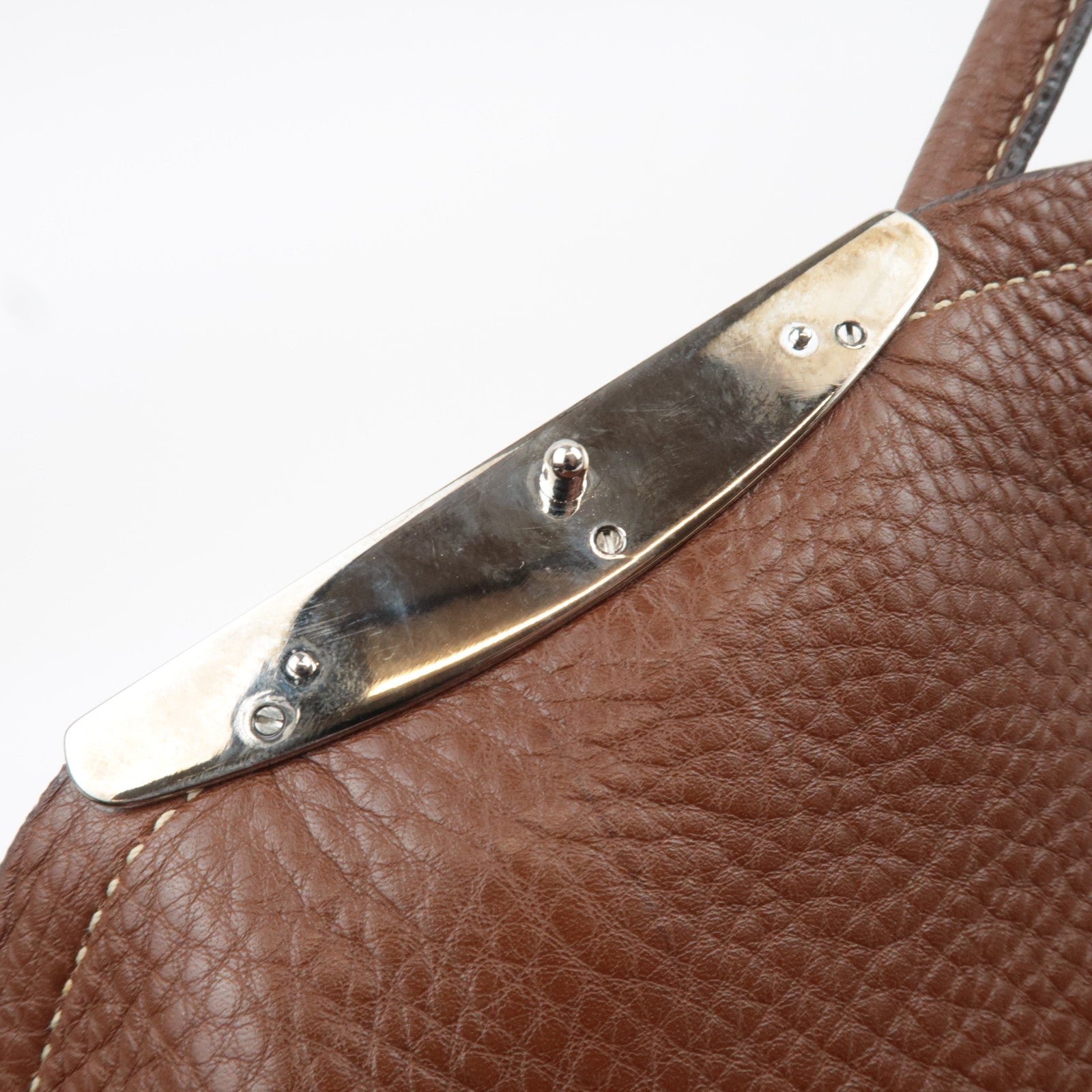 PRADA Leather Shoulder Bag Brown BR2978