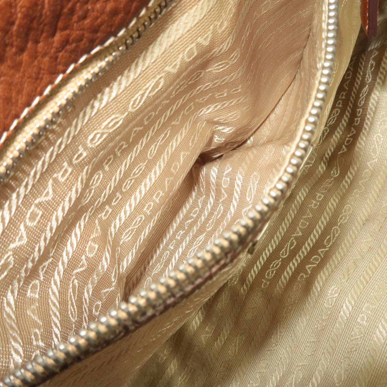 PRADA Leather Shoulder Bag Brown BR2978