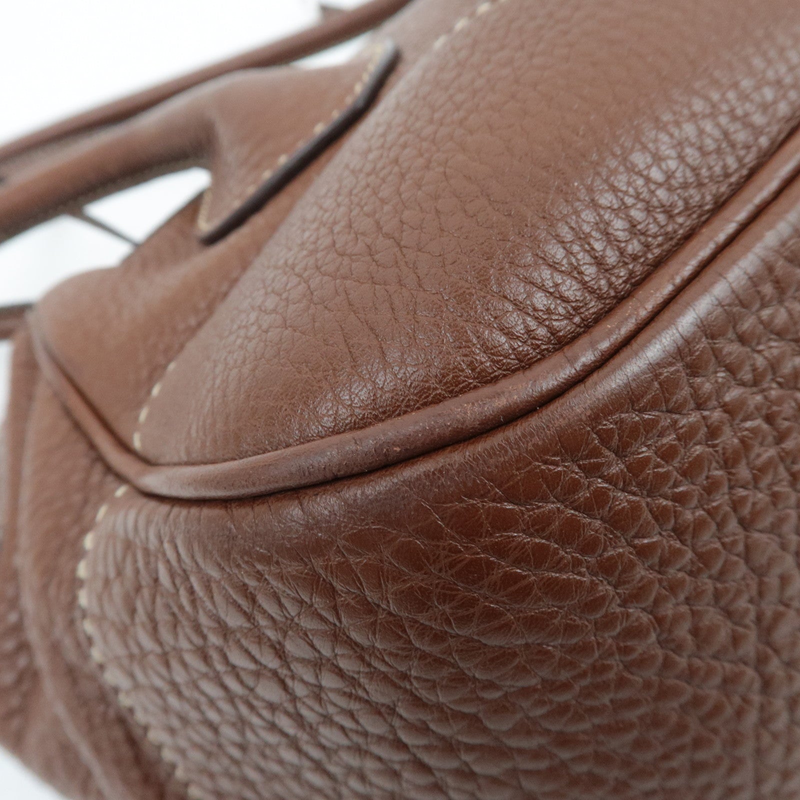 PRADA Leather Shoulder Bag Brown BR2978