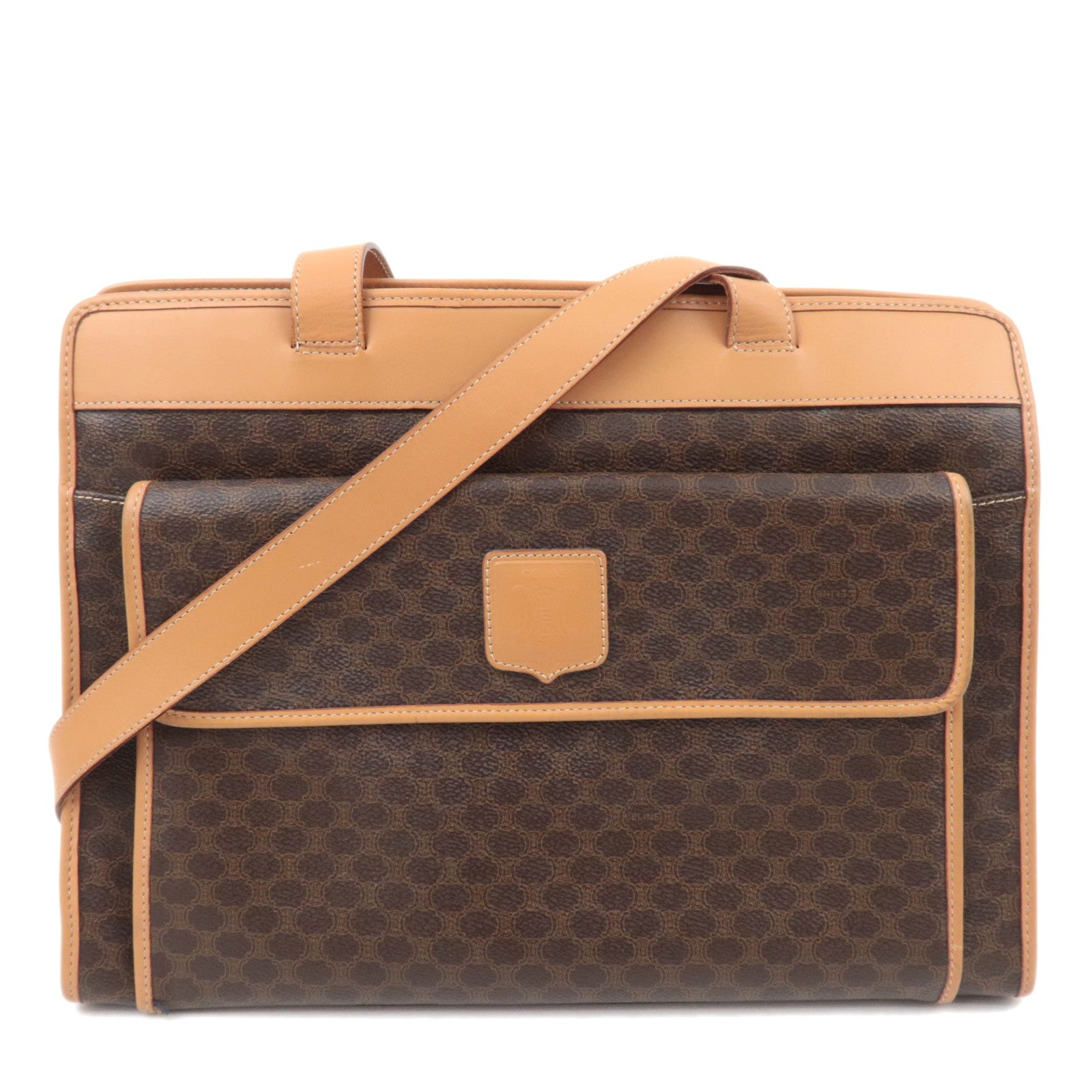 CELINE Macadam PVC Leather Tote Bag Brown89159