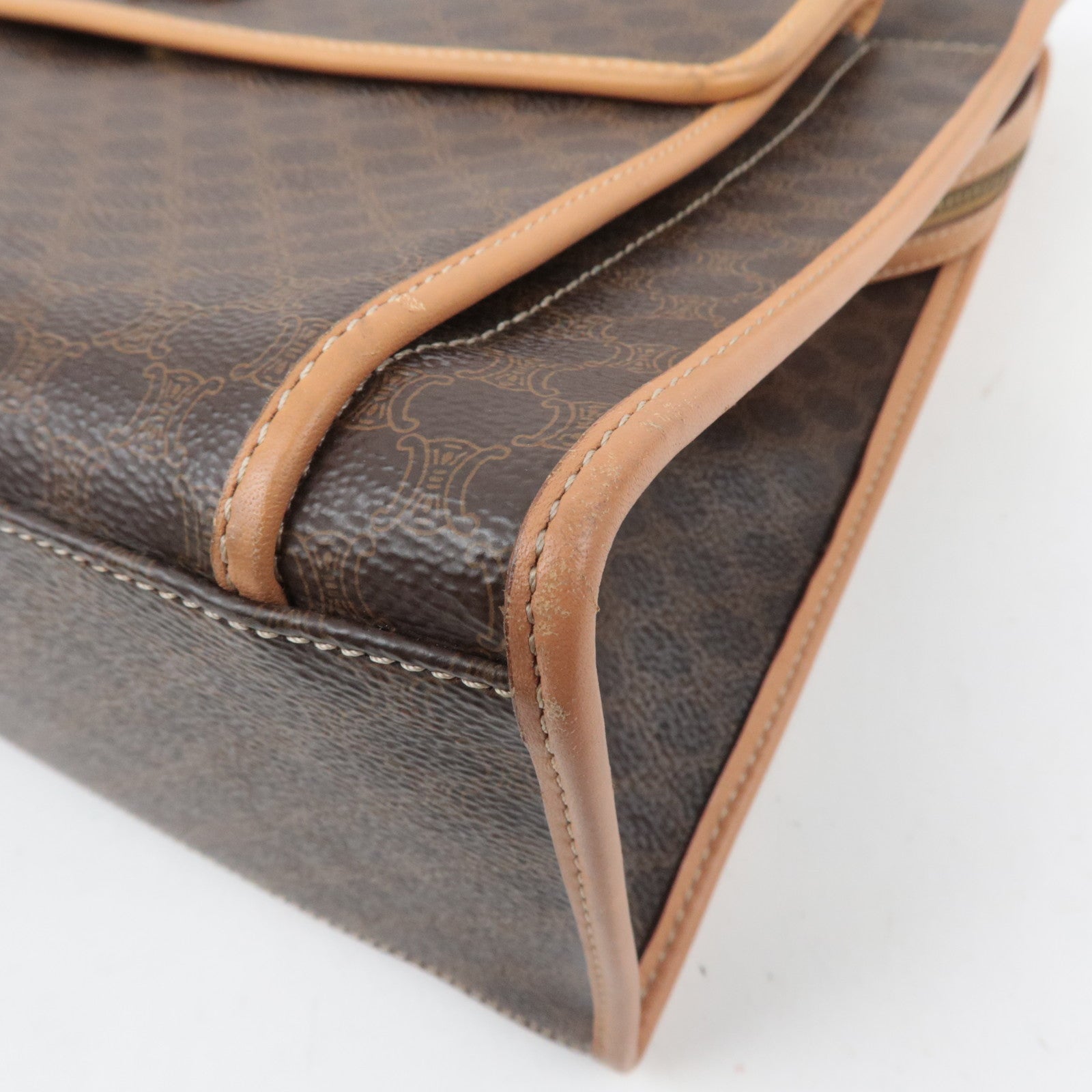 CELINE Macadam PVC Leather Tote Bag Brown
