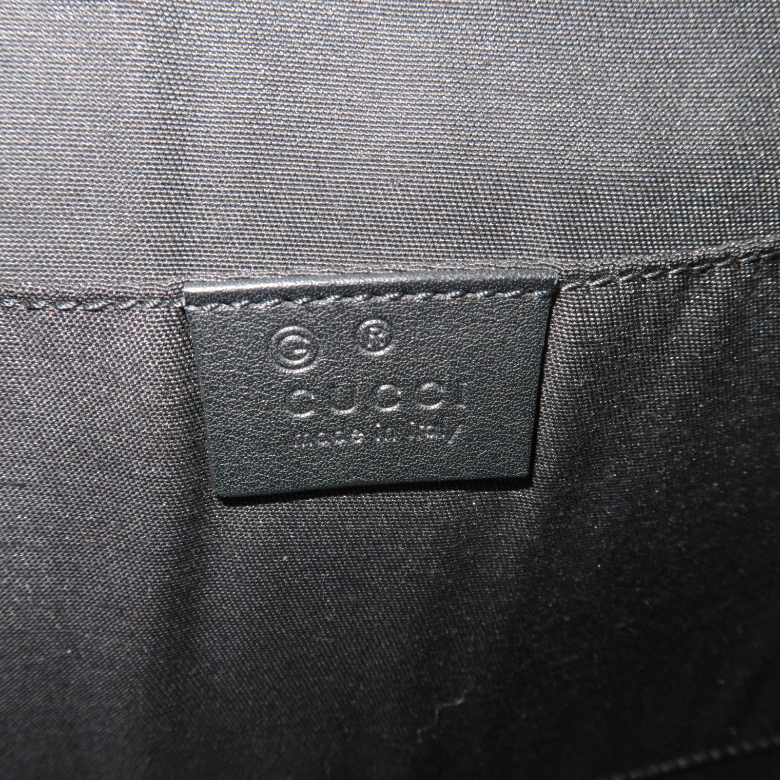 GUCCI Bamboo Leather Clutch Bag Black 376858