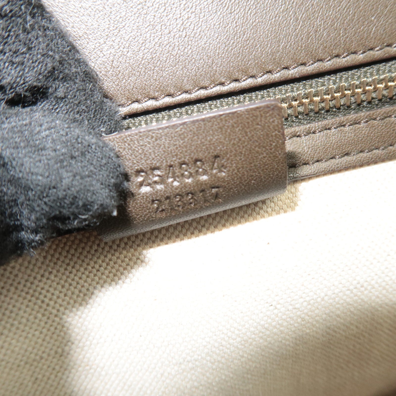 GUCCI New Bamboo Diamante 2Way Leather Handbag Beige Khaki 254884