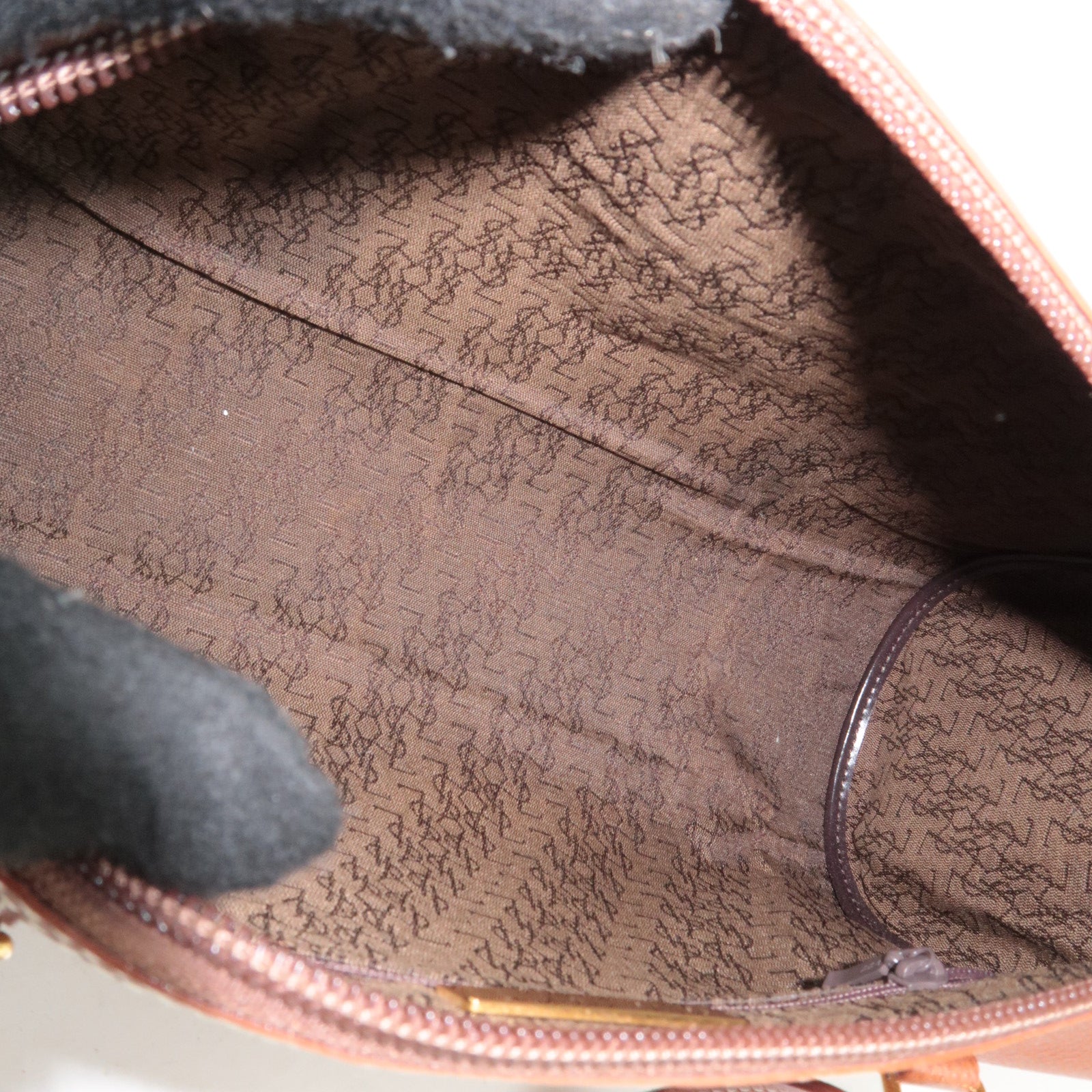 SAINT LAURENT YSL Logo Leather Handbag Brown