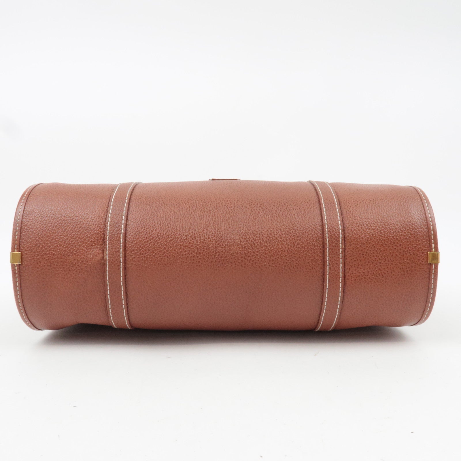 SAINT LAURENT YSL Logo Leather Handbag Brown