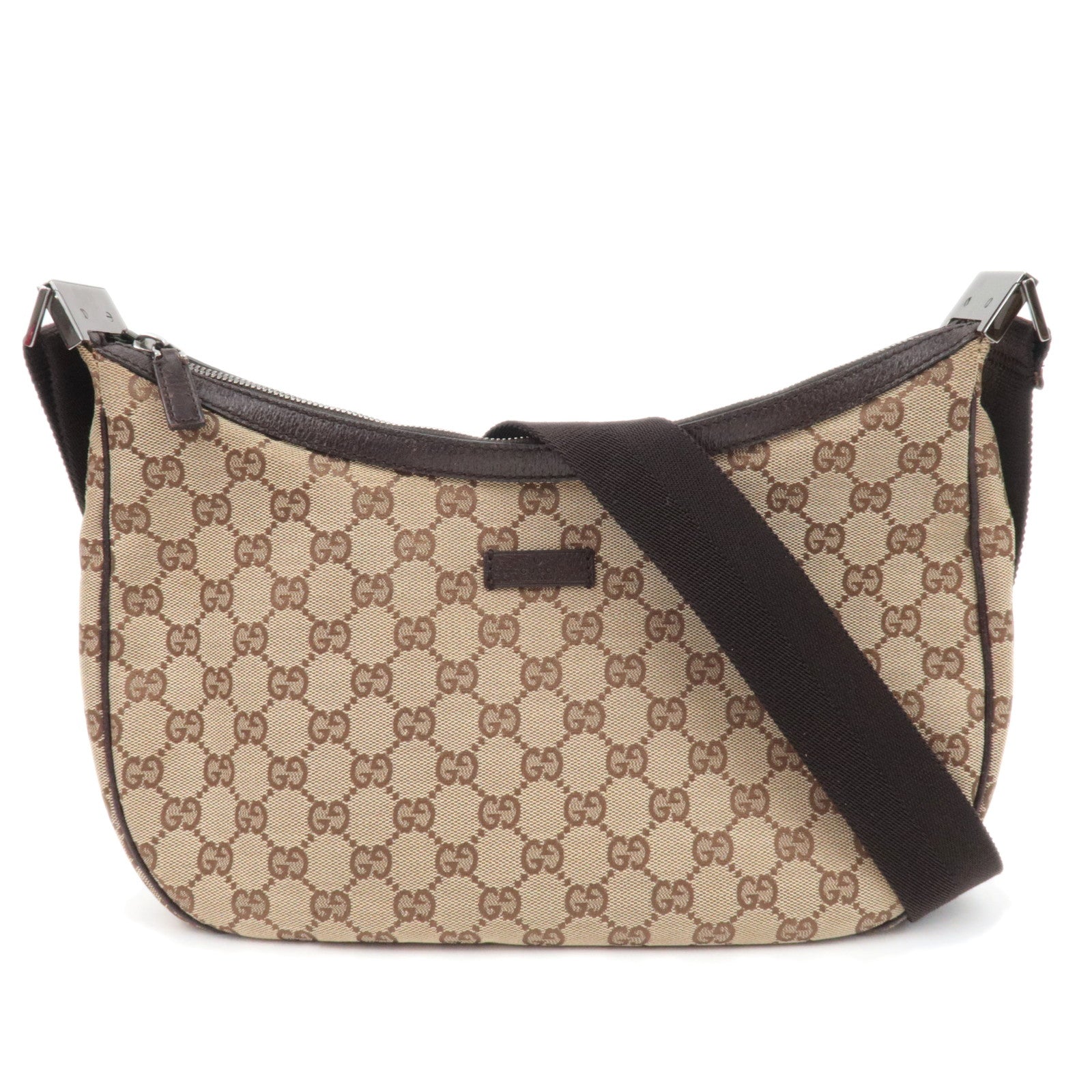 GUCCI GG Canvas Shoulder Bag Brown 12279089169