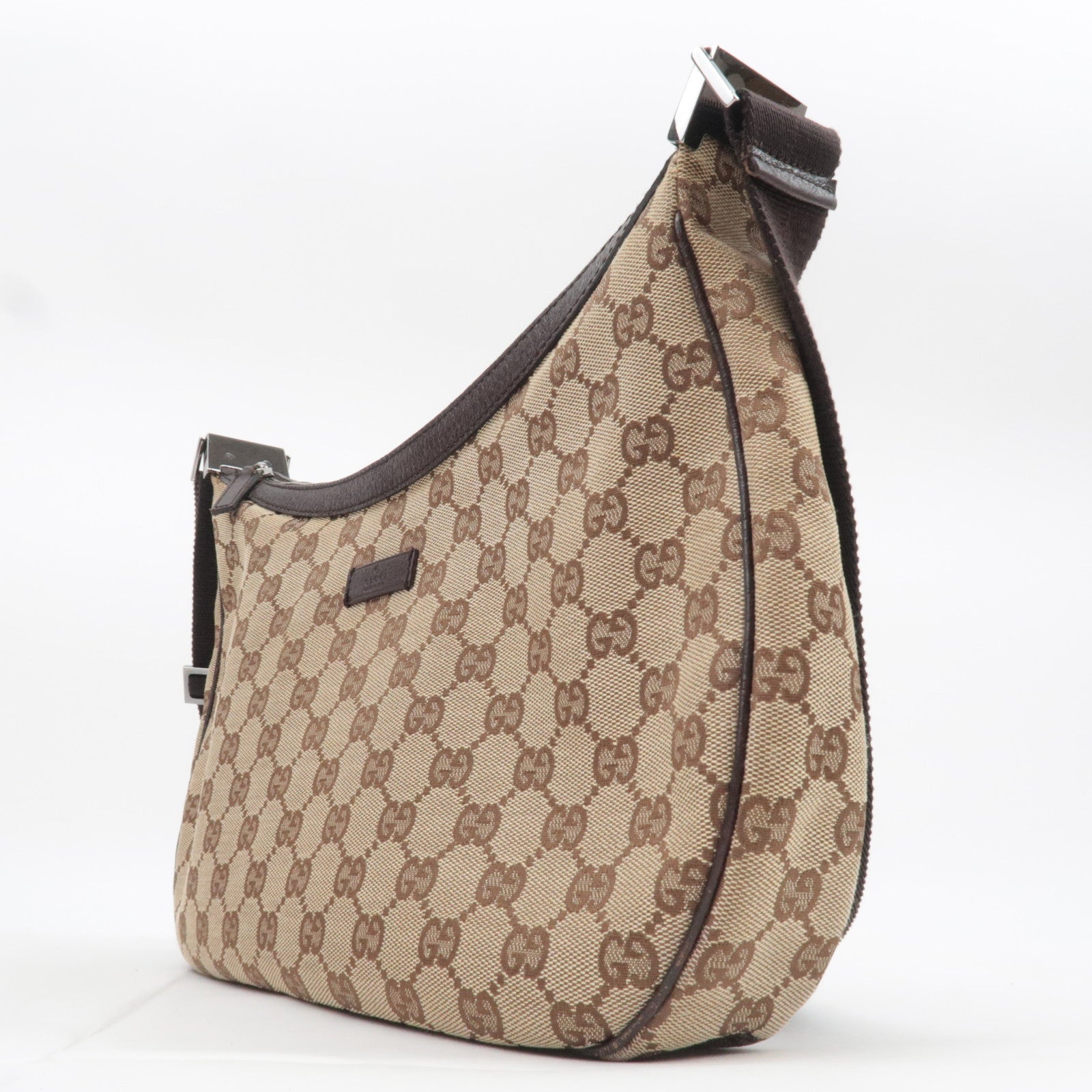 GUCCI GG Canvas Shoulder Bag Brown 122790