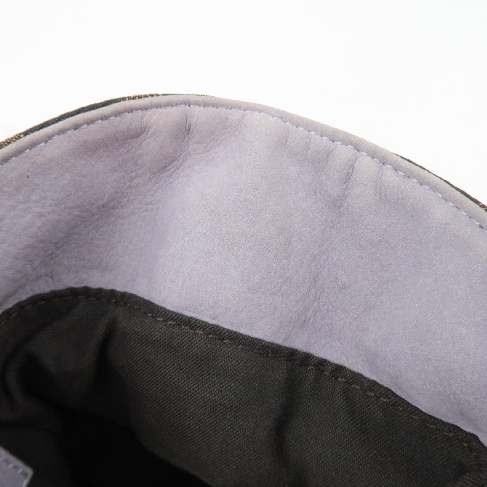 FENDI Etonico Zucca Canvas Leather Handbag Brown Purple 8BN157