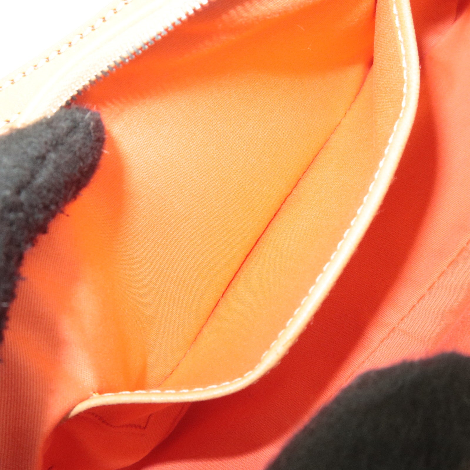 CELINE Macadam Canvas Shoulder Bag Orange Brown