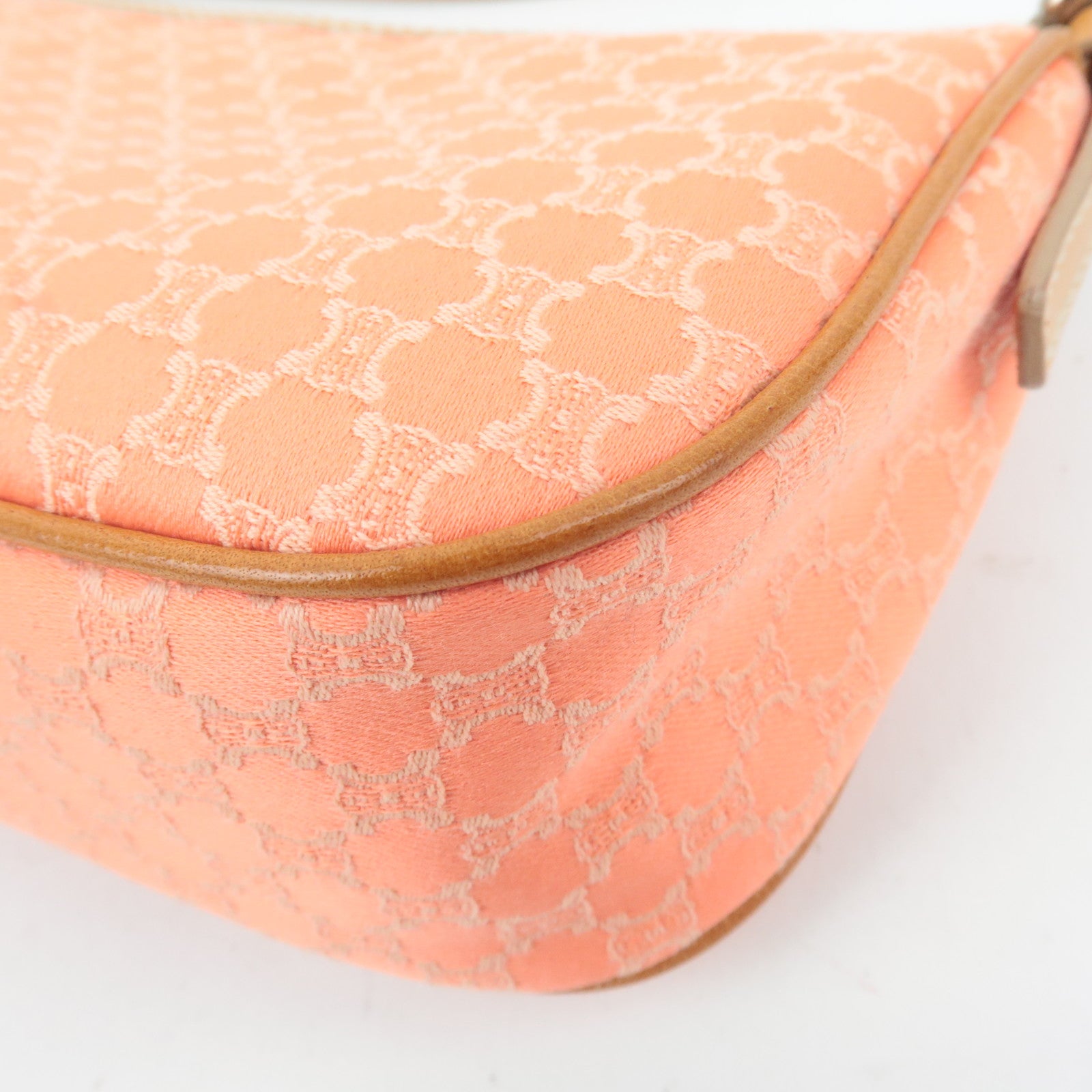 CELINE Macadam Canvas Shoulder Bag Orange Brown