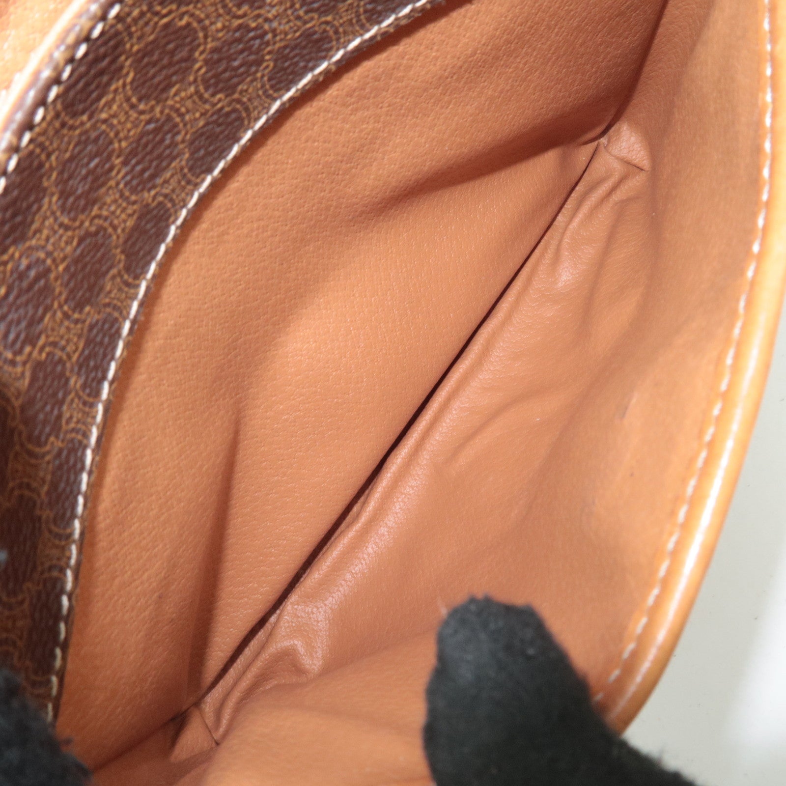CELINE Macadam PVC Leather Shoulder Bag Brown