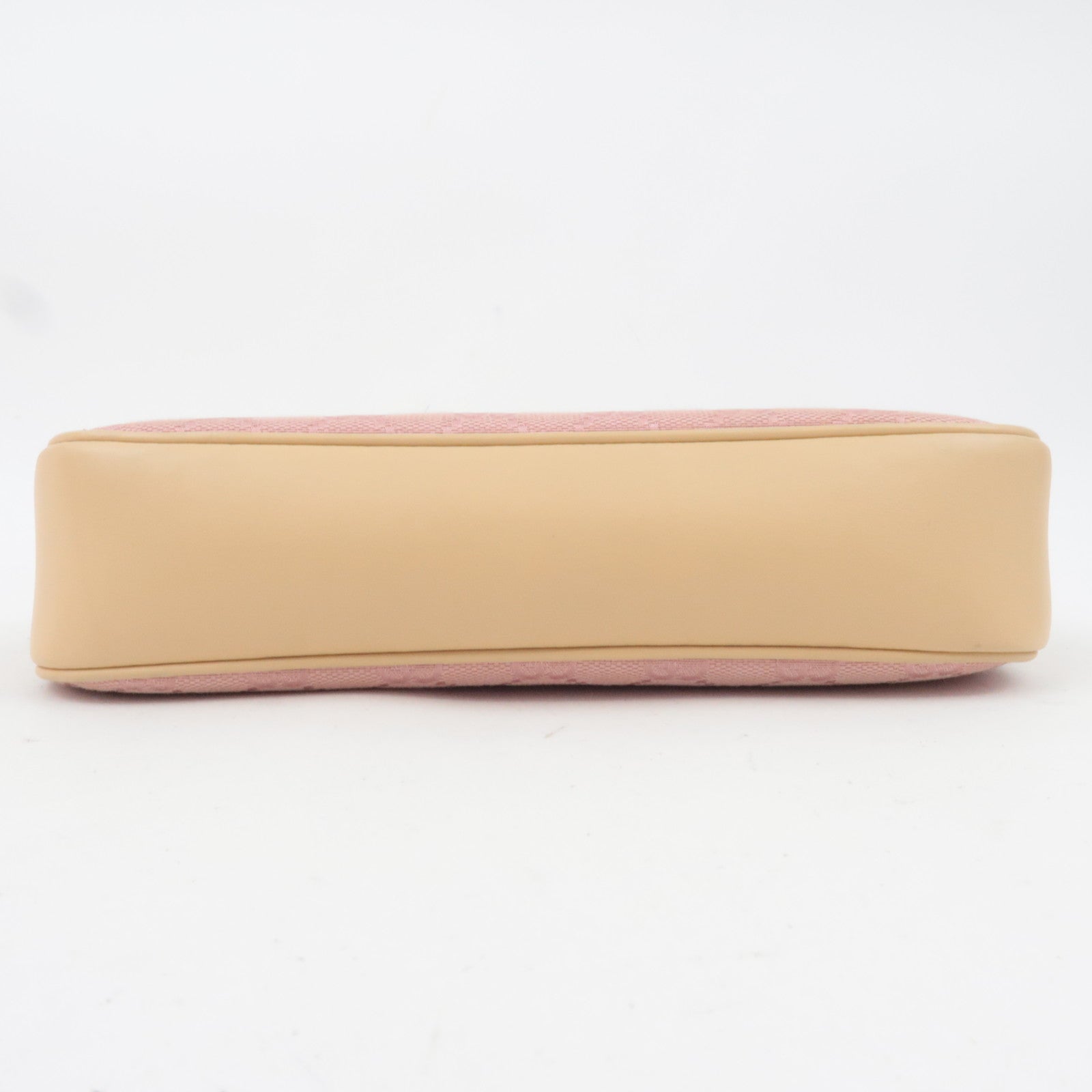 GUCCI Bamboo GG Canvas Shoulder Bag Pink Beige 001.3870