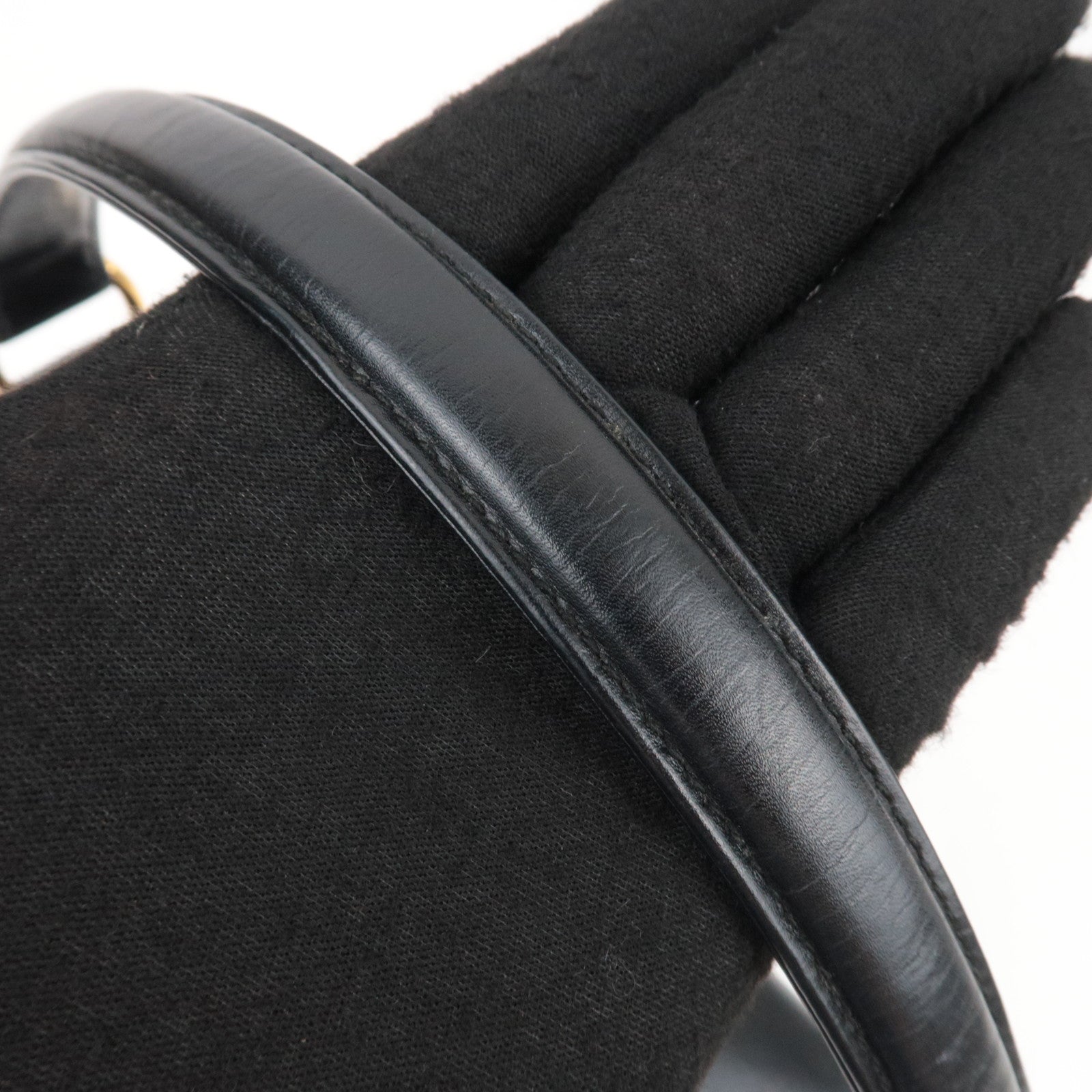 GUCCI Bamboo Turn Lock Leather Shoulder Bag Black 000.2048.0175