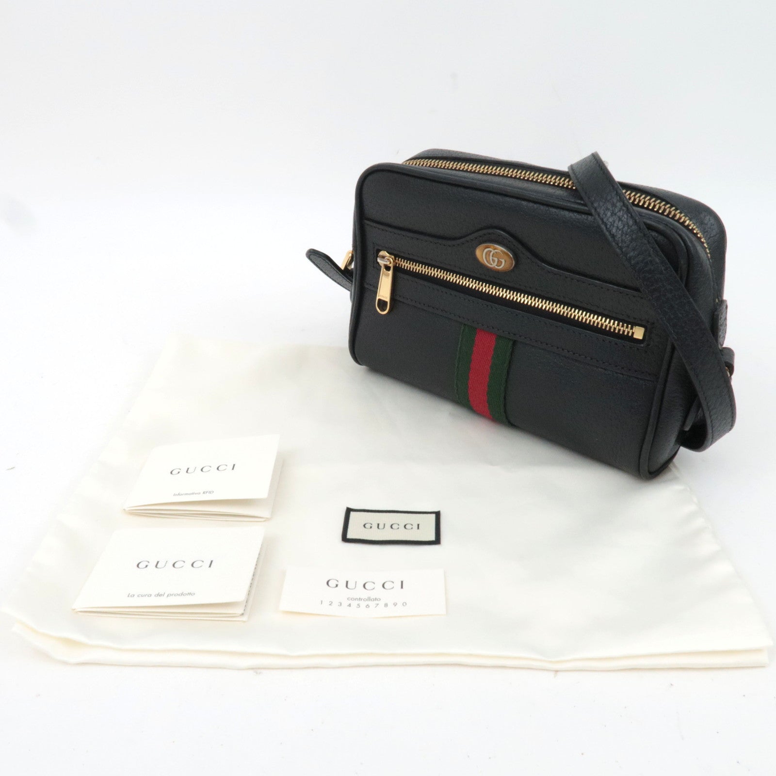GUCCI Ophidia Sherry Shoulder Bag Black 517350