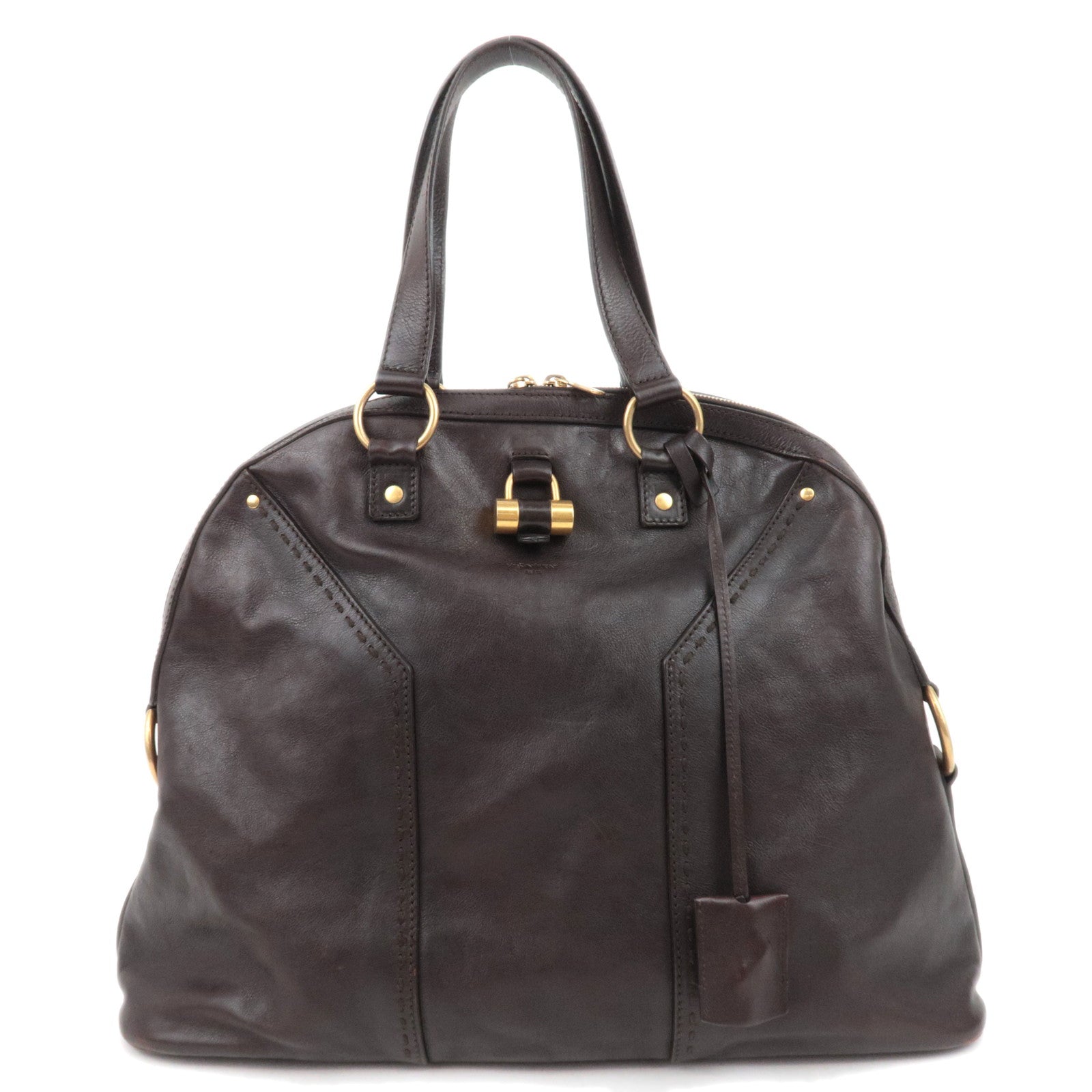 SAINT LAURENT YSL Muse Leather Handbag Brown 15395989203