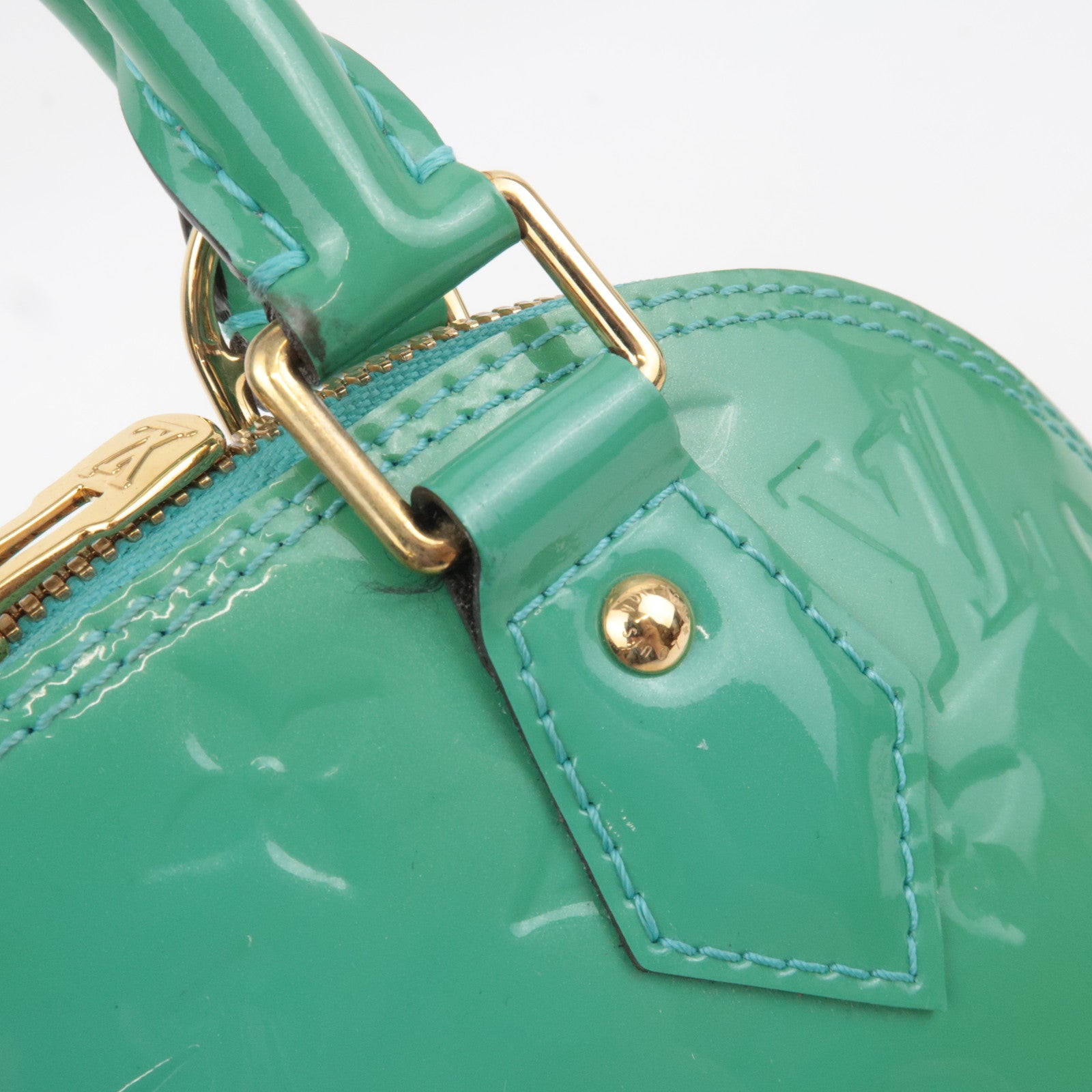 Louis Vuitton Monogram Vernis Alma BB 2Way Handbag Blue Lagoon M91696