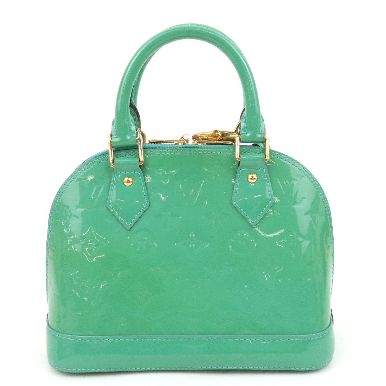 Louis Vuitton Monogram Vernis Alma BB 2Way Handbag Blue Lagoon M91696