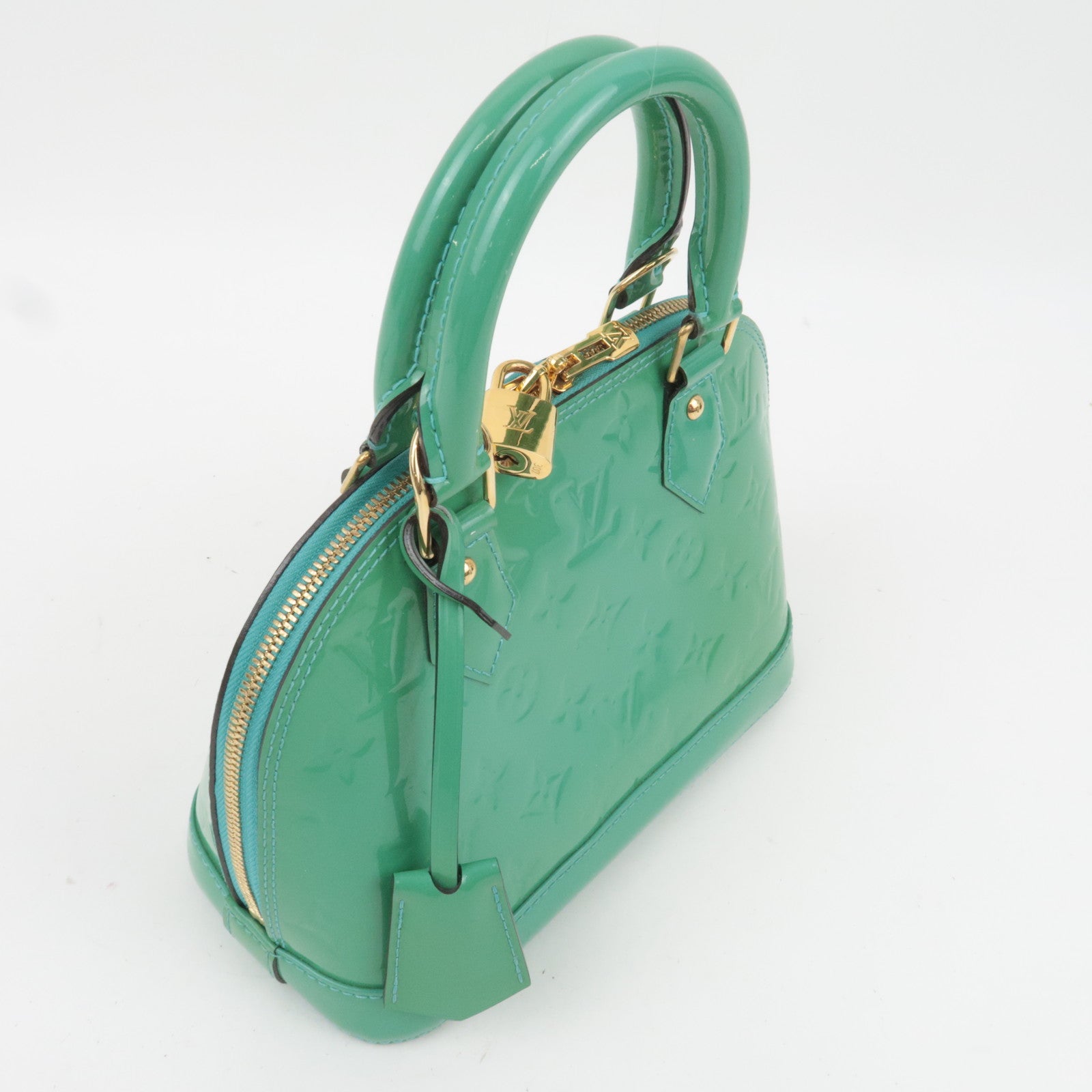 Louis Vuitton Monogram Vernis Alma BB 2Way Handbag Blue Lagoon M91696