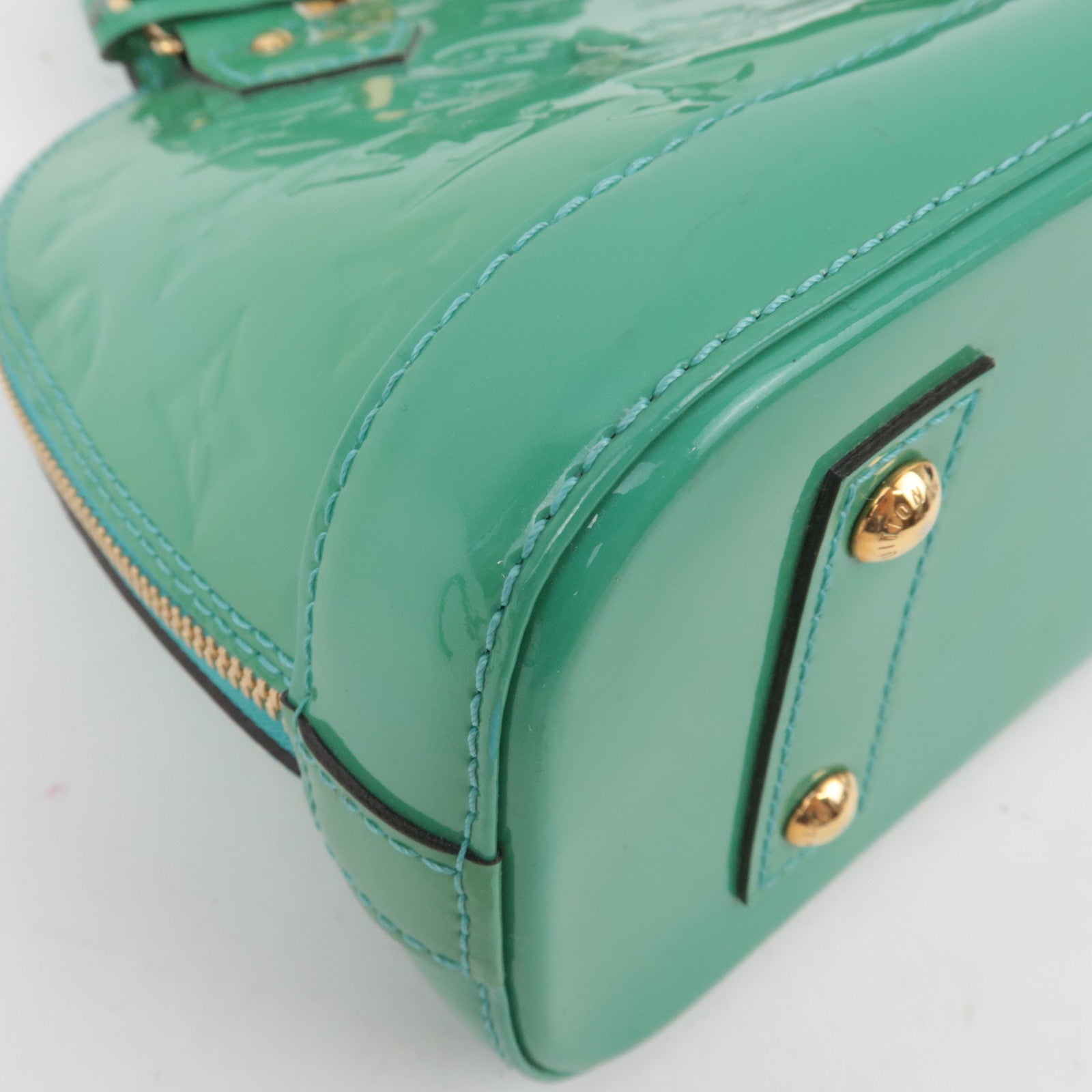 Louis Vuitton Monogram Vernis Alma BB 2Way Handbag Blue Lagoon M91696