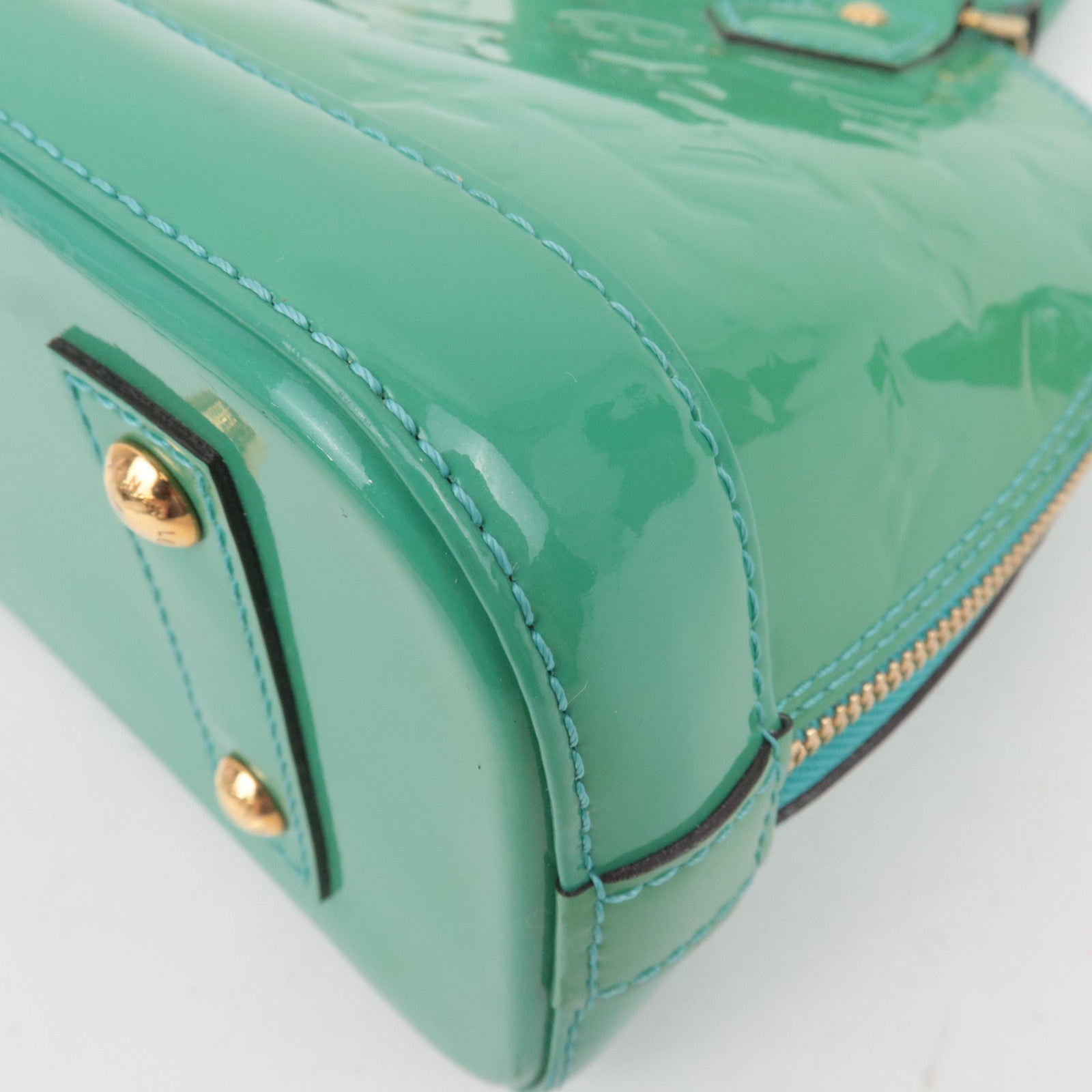 Louis Vuitton Monogram Vernis Alma BB 2Way Handbag Blue Lagoon M91696