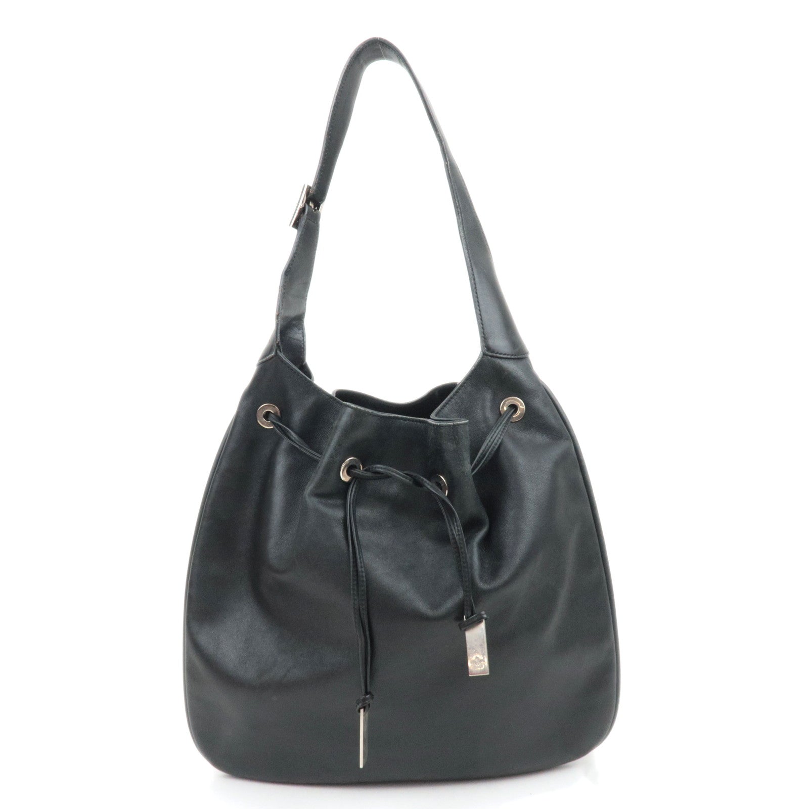 GUCCI Leather Shoulder Bag Black 001.403089207