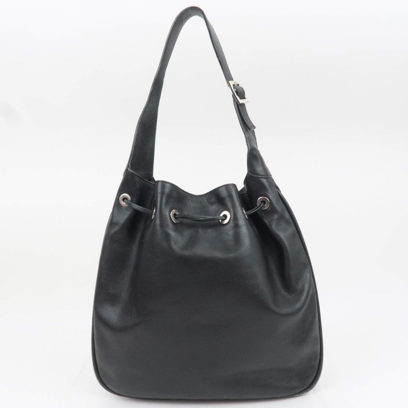 GUCCI Leather Shoulder Bag Black 001.4030