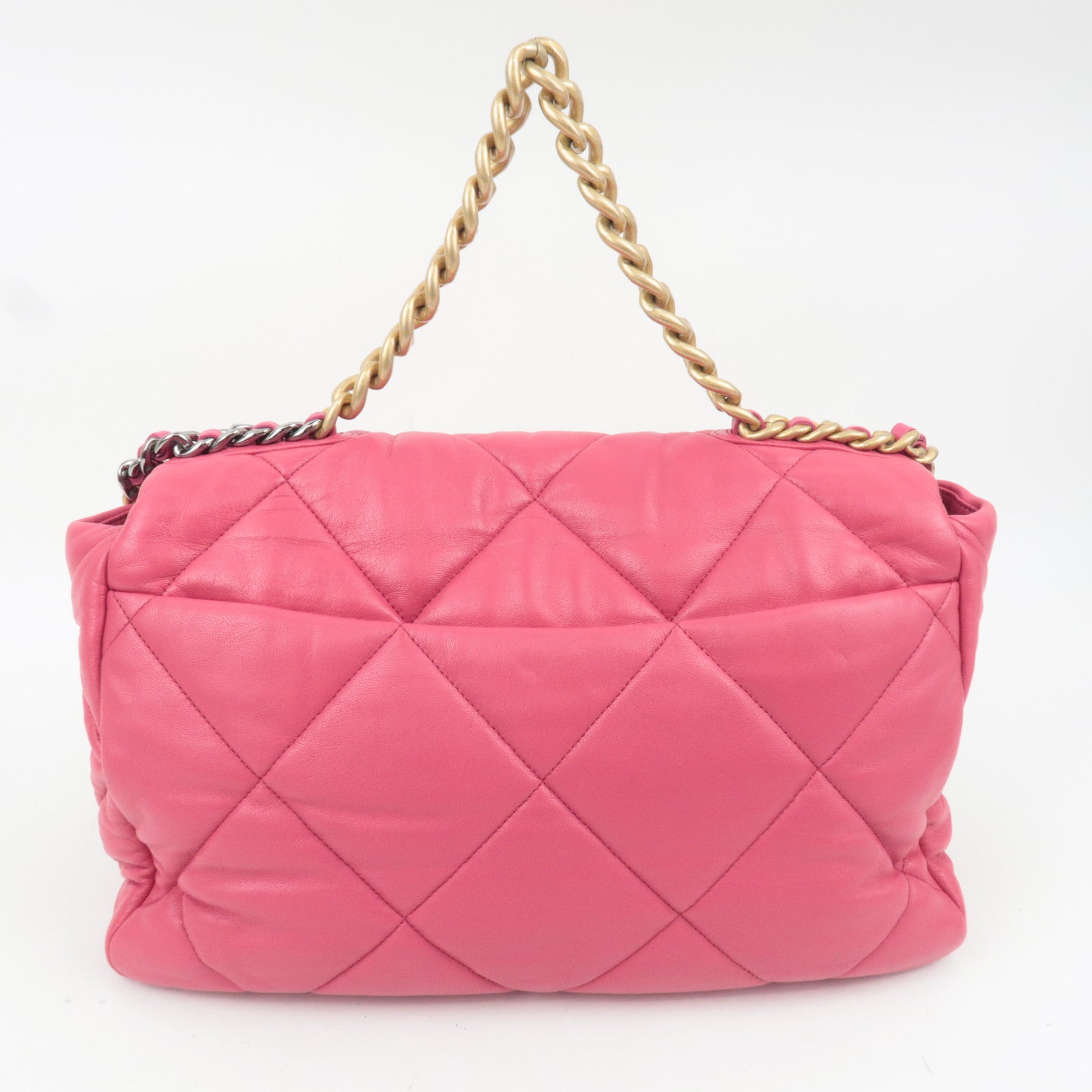 CHANEL Chanel 19 Dixneuf 2Way Chain Shoulder Bag Lambskin Pink Mix HDW