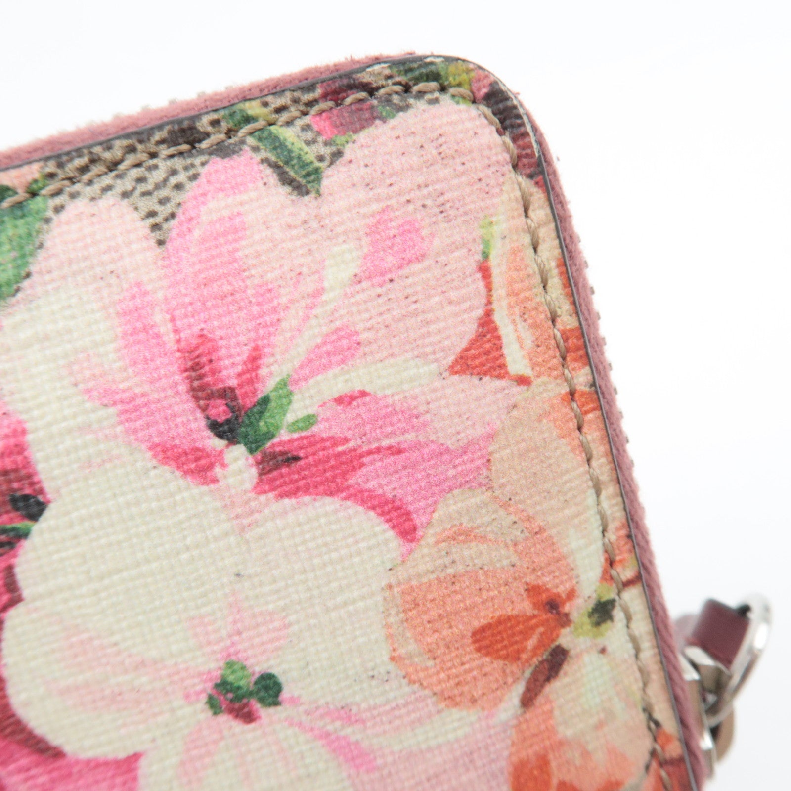 GUCCI GG Blooms GG Supreme Coin Case Card Case Beige Pink 421310