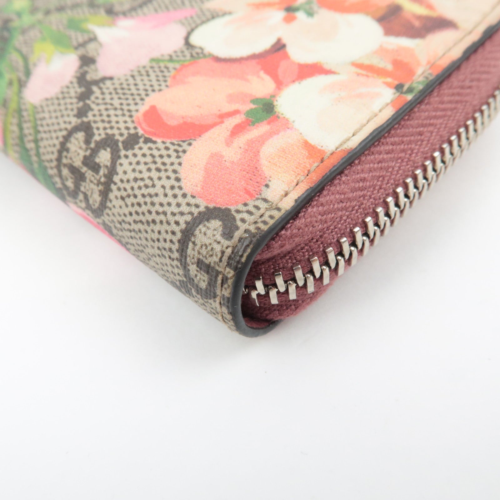 GUCCI GG Blooms GG Supreme Coin Case Card Case Beige Pink 421310