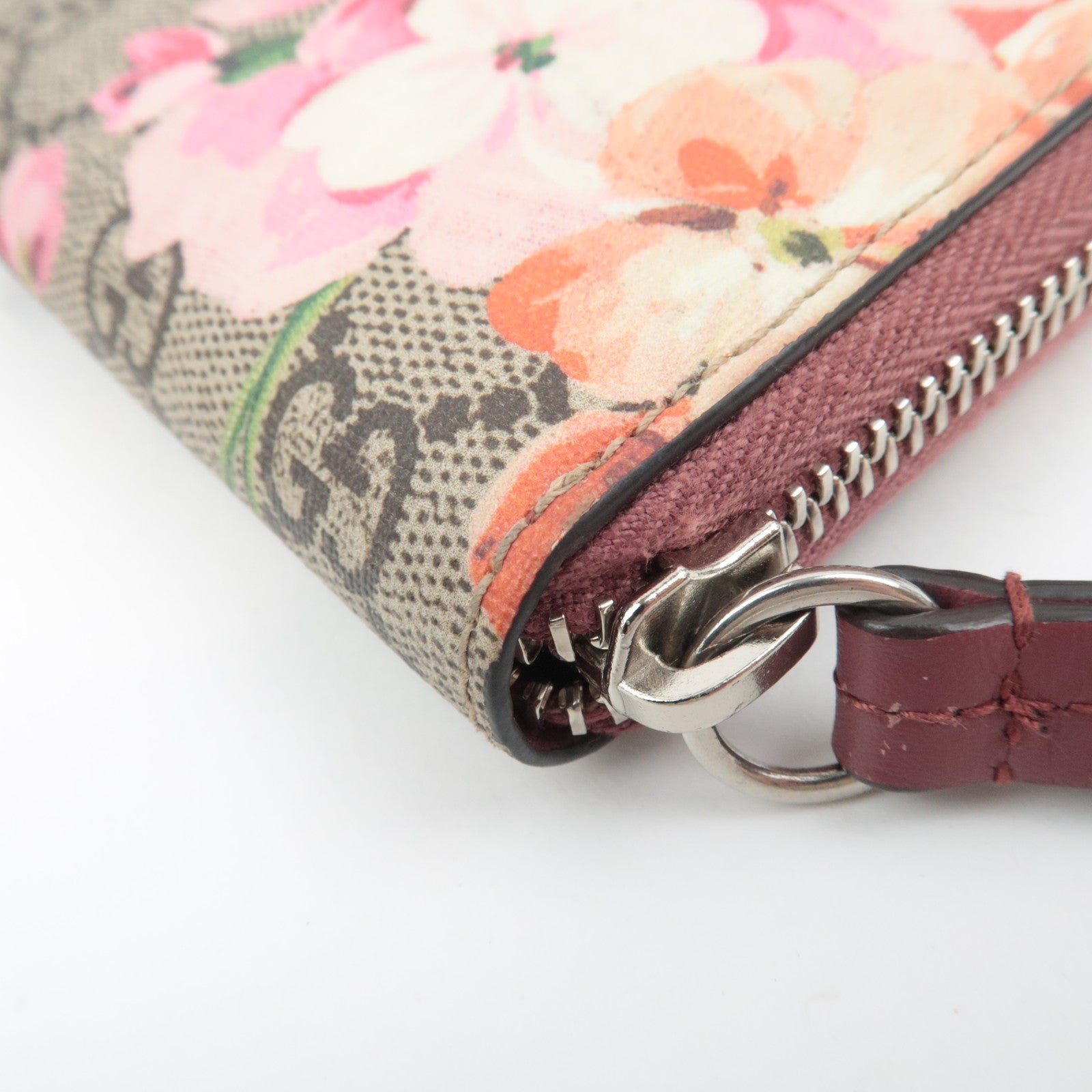 GUCCI GG Blooms GG Supreme Coin Case Card Case Beige Pink 421310