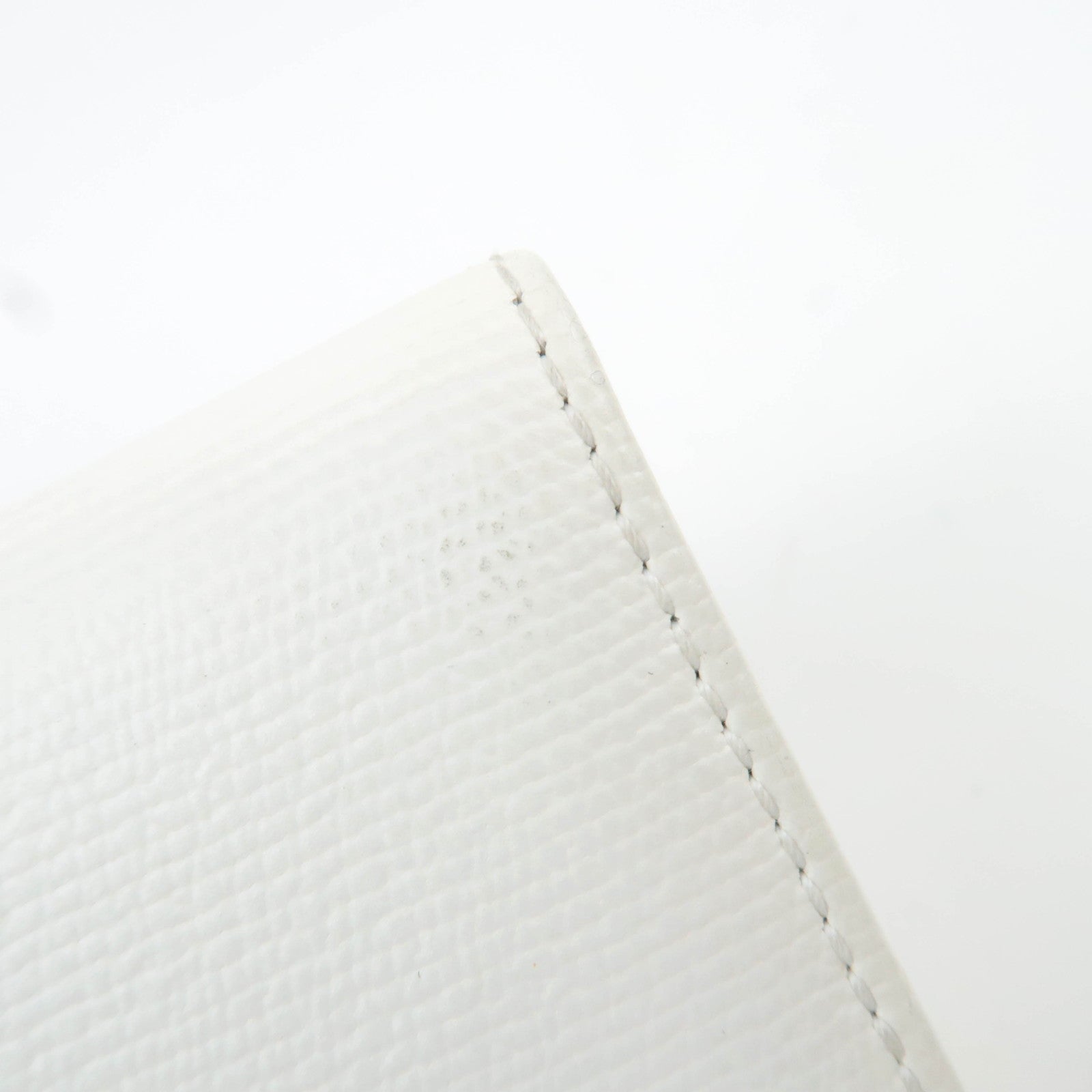 CHANEL Coco Button Leather Wallet White