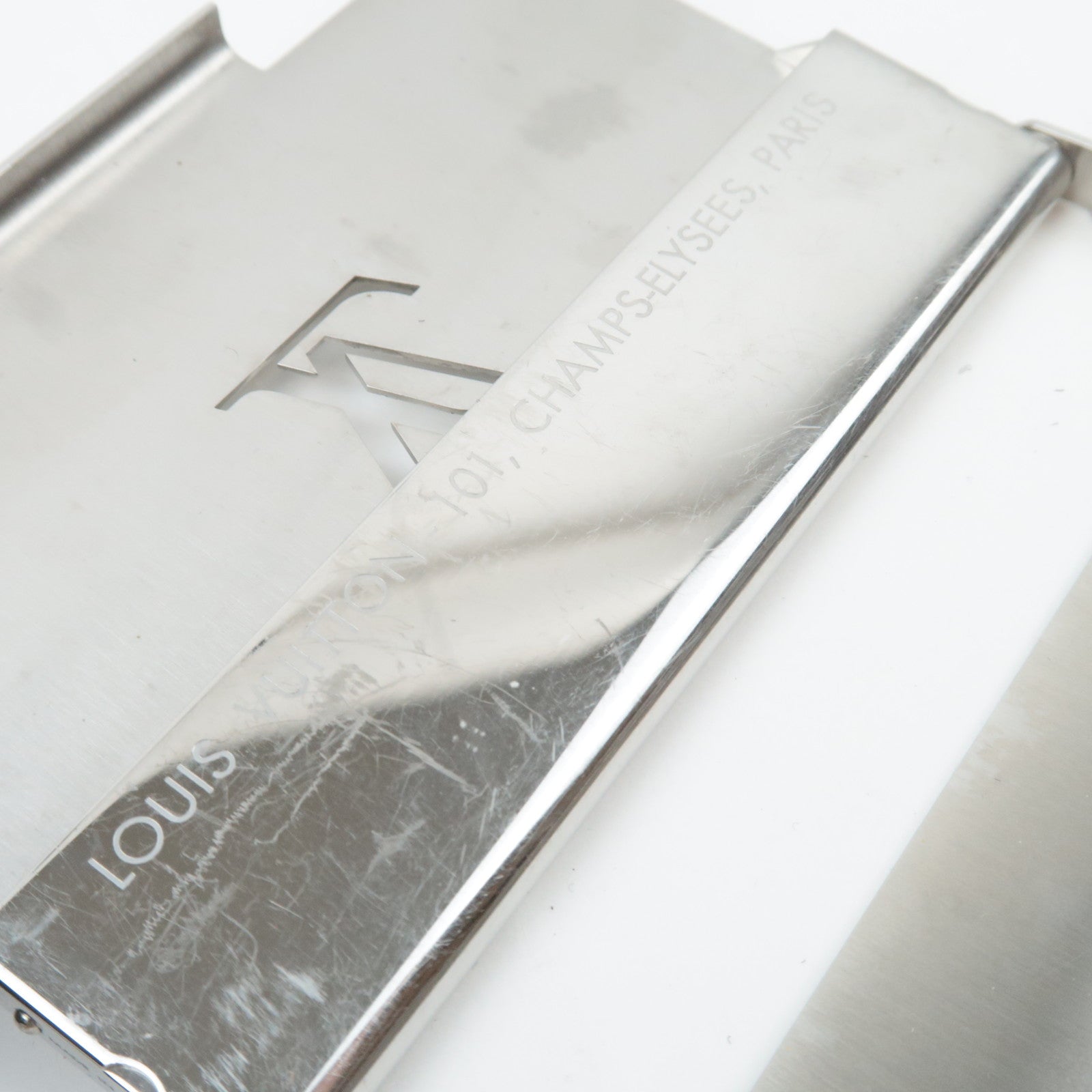 Louis Vuitton Porte Carte Champs Elysees Business Card Holder Silver Metal M65227