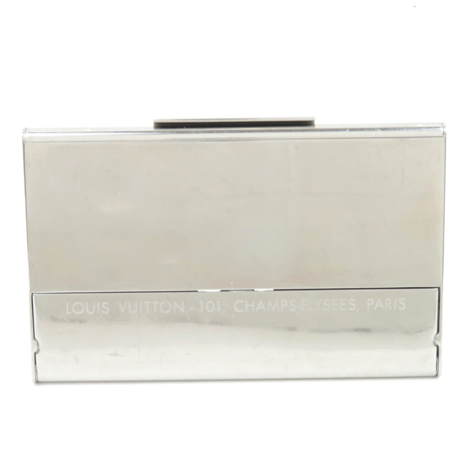 Louis Vuitton Porte Carte Champs Elysees Business Card Holder Silver Metal M65227