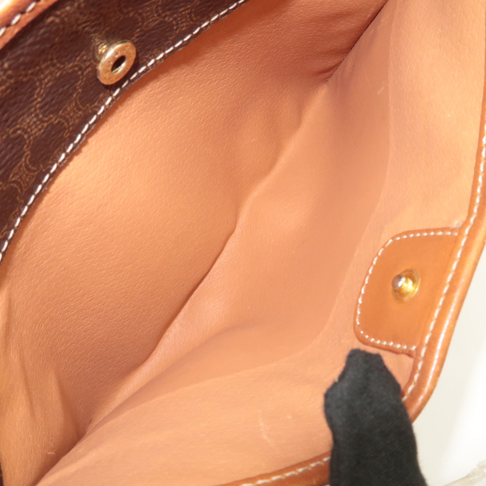CELINE Macadam PVC Leather Clutch Bag Brown