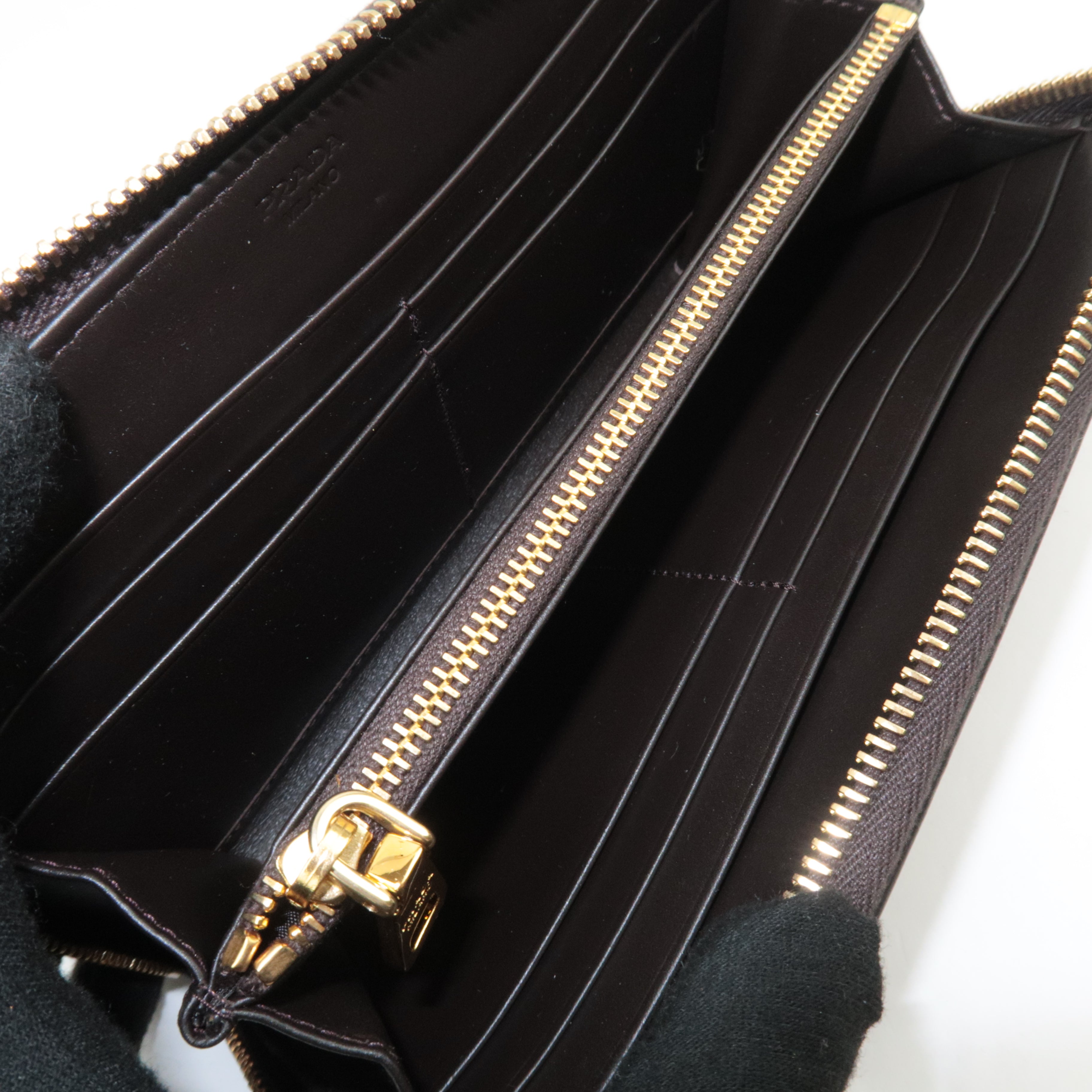 PRADA Leopard Calf Hair Long Wallet Brown 1M0506