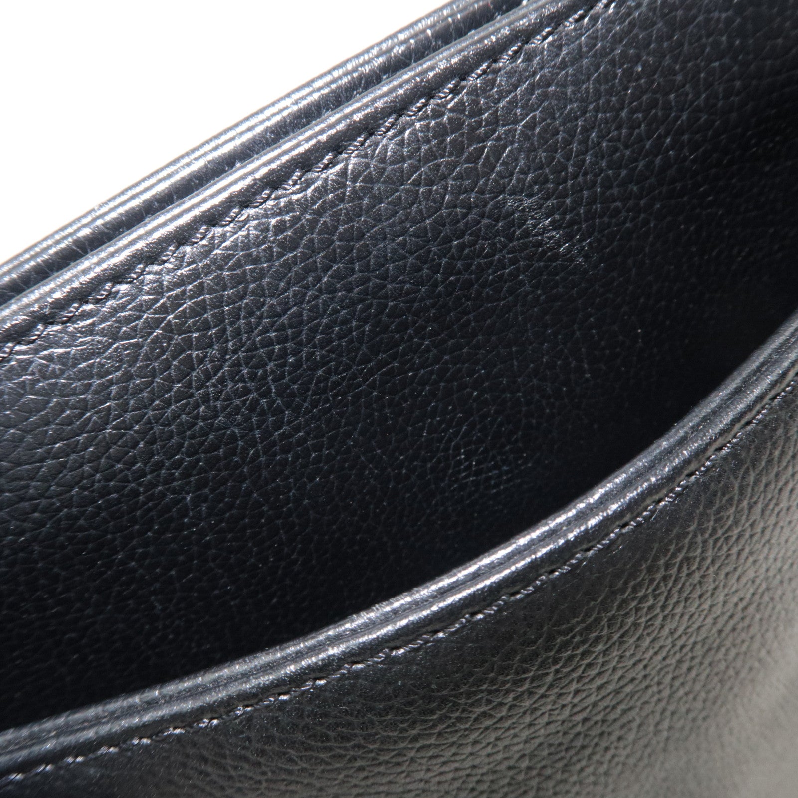 CHANEL 2.55 Leather Tote Bag Black Silver HDW