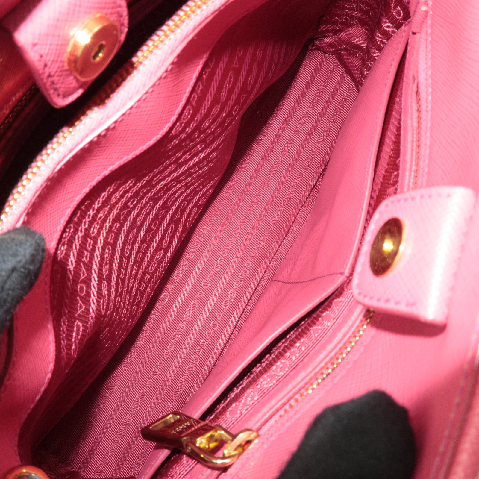 PRADA Saffiano 2Way Leather Handbag Pink BN2567