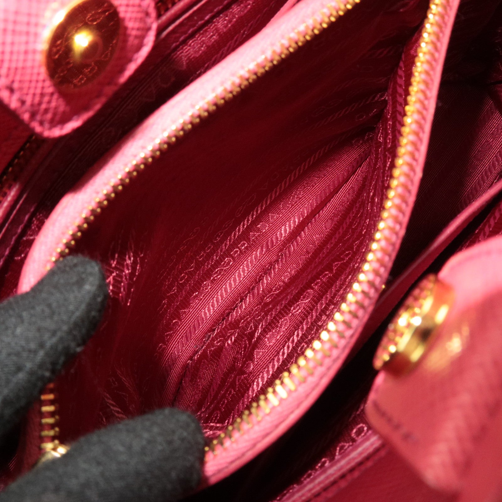 PRADA Saffiano 2Way Leather Handbag Pink BN2567